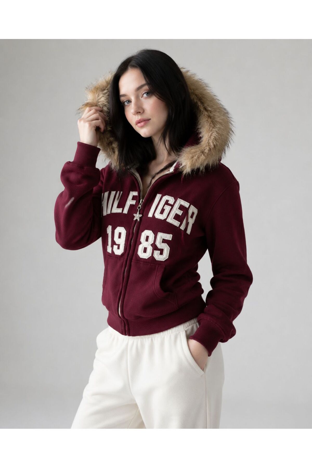 nathia outdoors Y2k Street kürk detaylı Vintage hırka