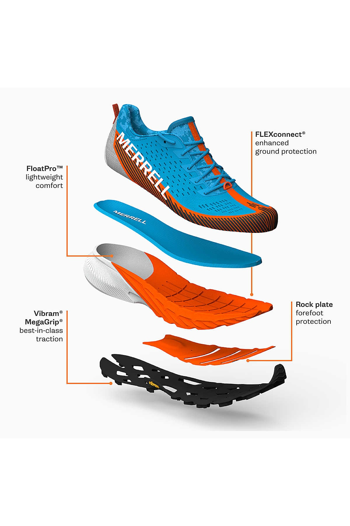 Merrell J068164 AGILITY PEAK 5 GTX Kadın Spor Ayakkabısı pembe mor görsel 7