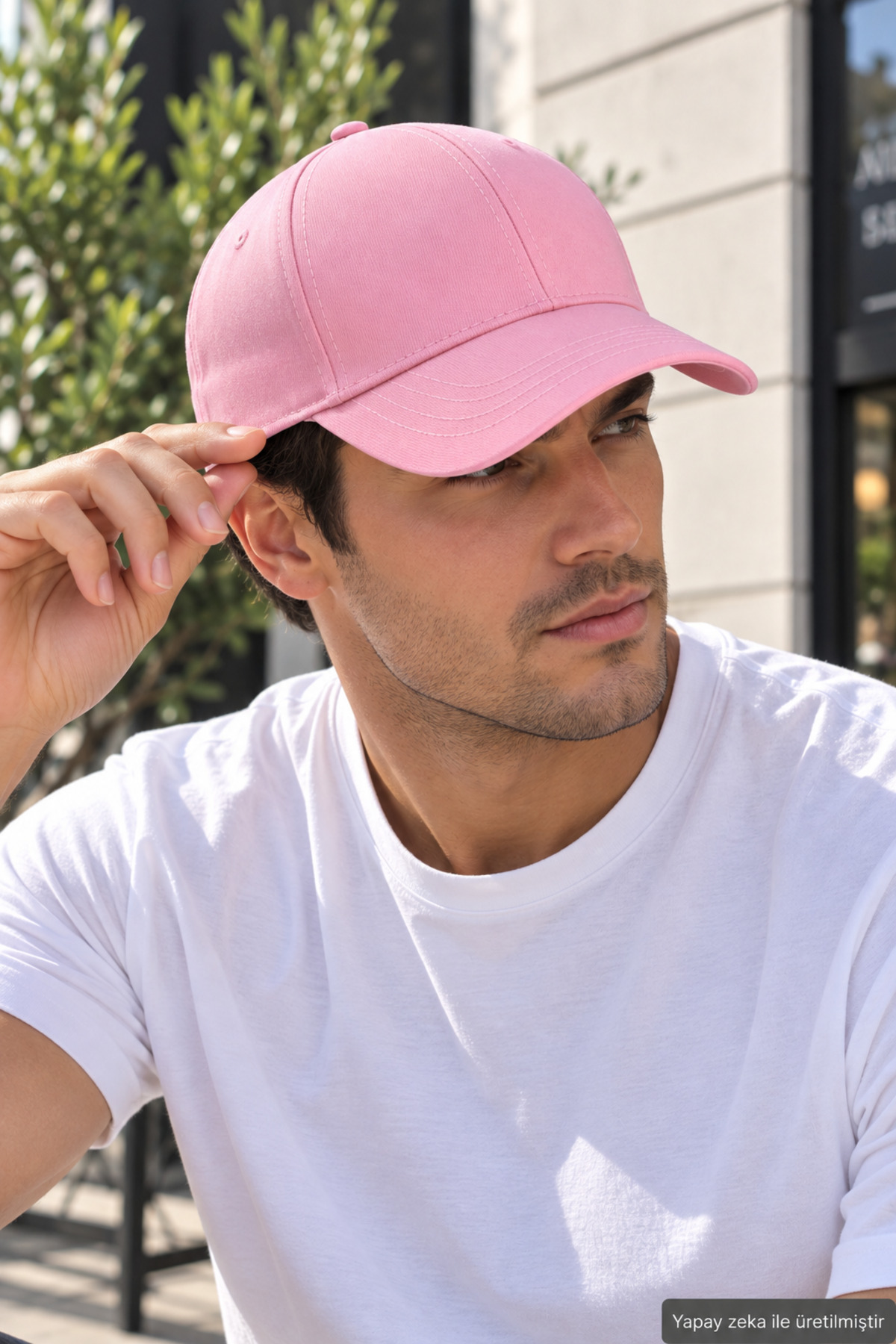 ZERAMİNE Pembe Düz Baseball Şapka Arkası Cırtlı Ayarlanabilir Unisex Kep, Günlük Spor Basic Model Şapka görsel 3