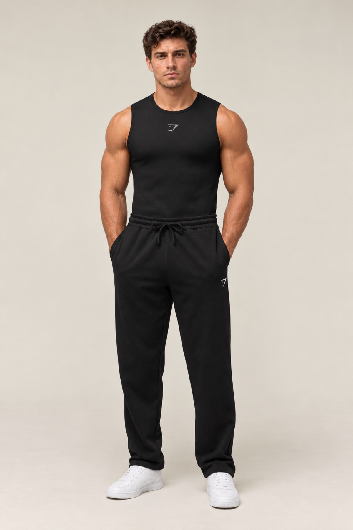 Stylovi Shark Erkek Sıfır Kollu Compression Tank Atlet | Sporcu Üstü Slim Fit Fitness Antrenman Tişörtü görsel 2