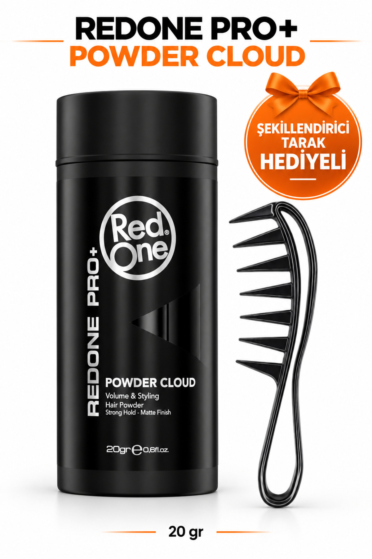 Red One Redone Toz Pudra Wax Güçlü Saç Şekillendirici 20 gr Wax Taraği Hediye — REDST-87