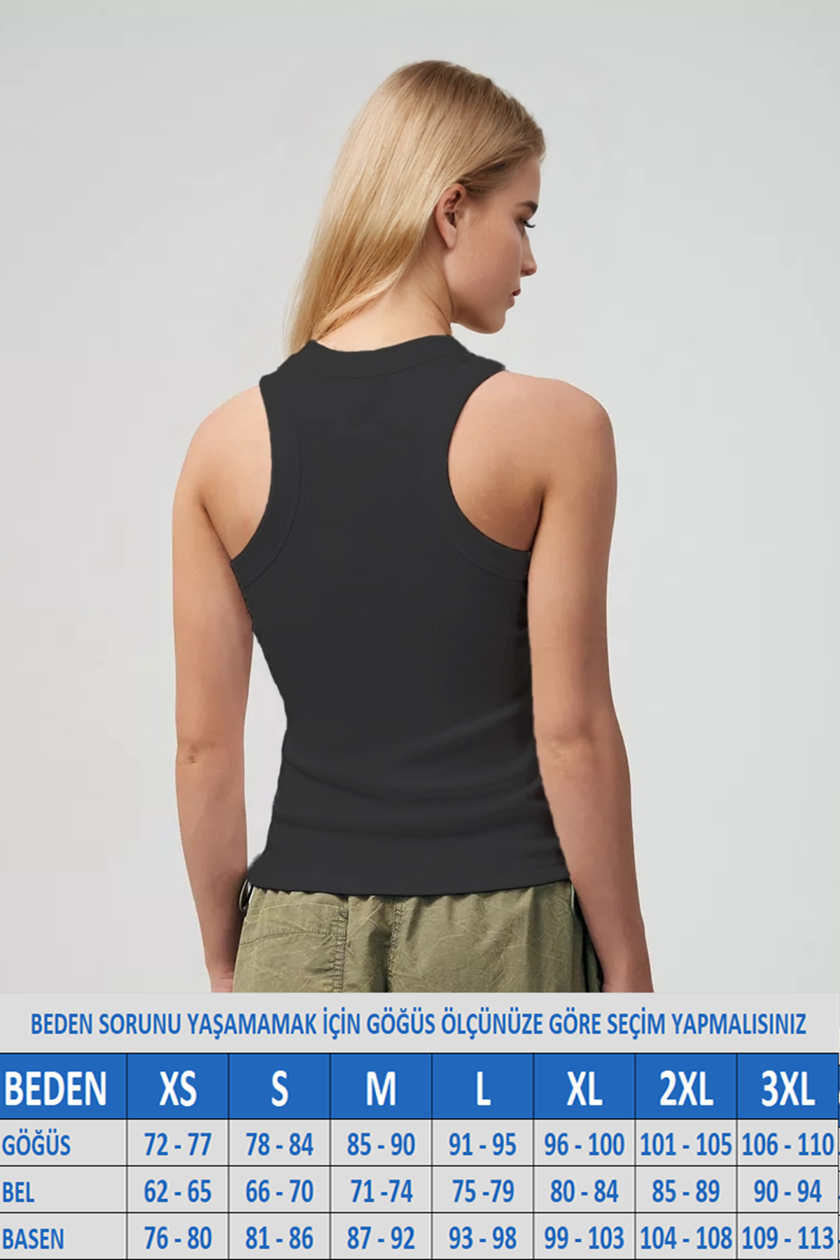MİO ESTİLO Kadın Halter Yaka Kaşkorse Fitilli Siyah Atlet, Novelle görsel 2