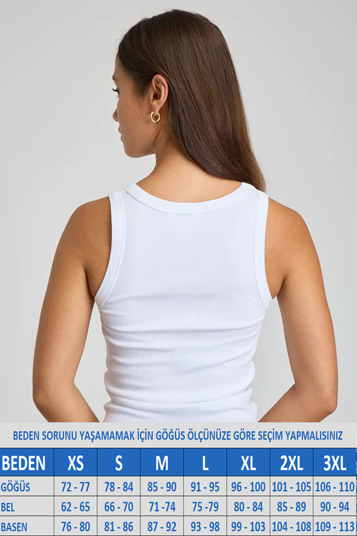 MİO ESTİLO Kadın Geniş Askılı Kaşkorse Fitilli Beyaz Atlet, Novelle görsel 3