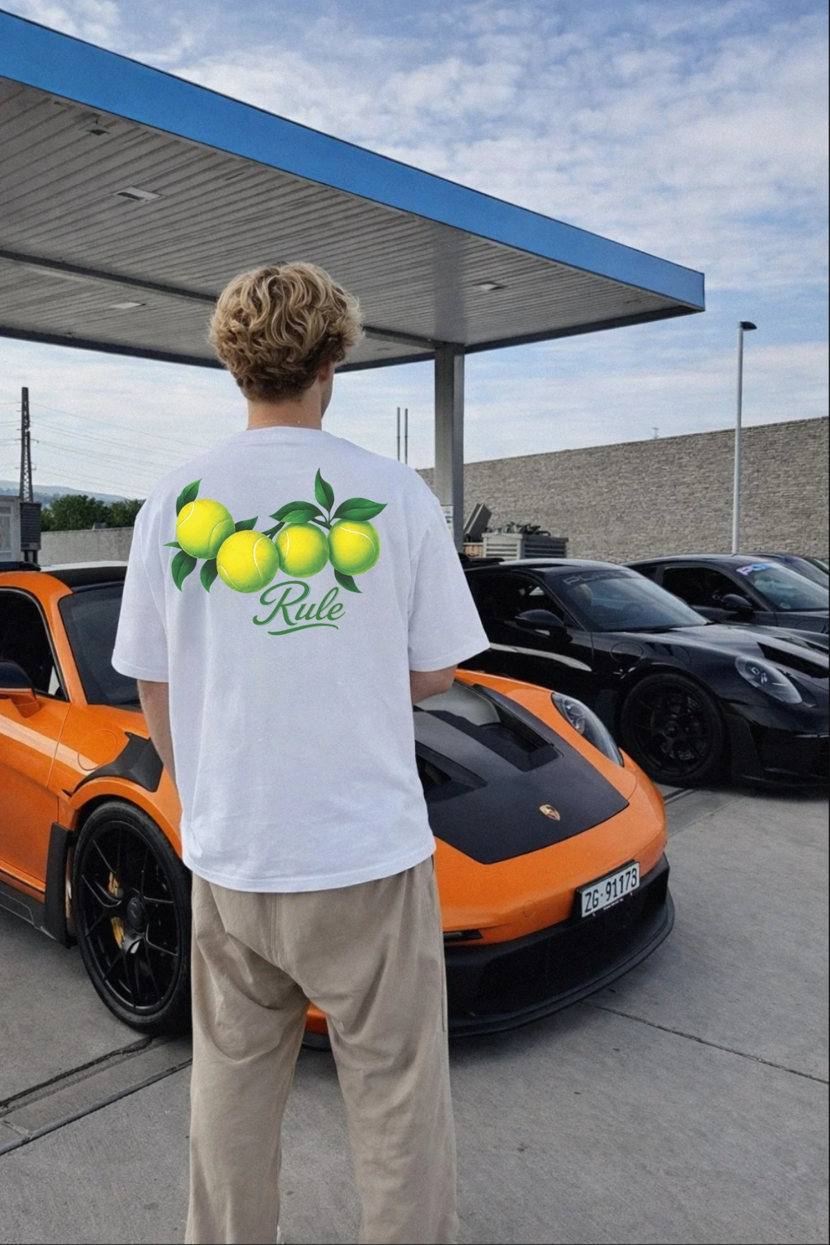 Unisex Tennis Baskılı Oversize %100 Pamuk Geniş Kesim Dokulu Bisiklet Yaka Beyaz T-Shirt RF0682
