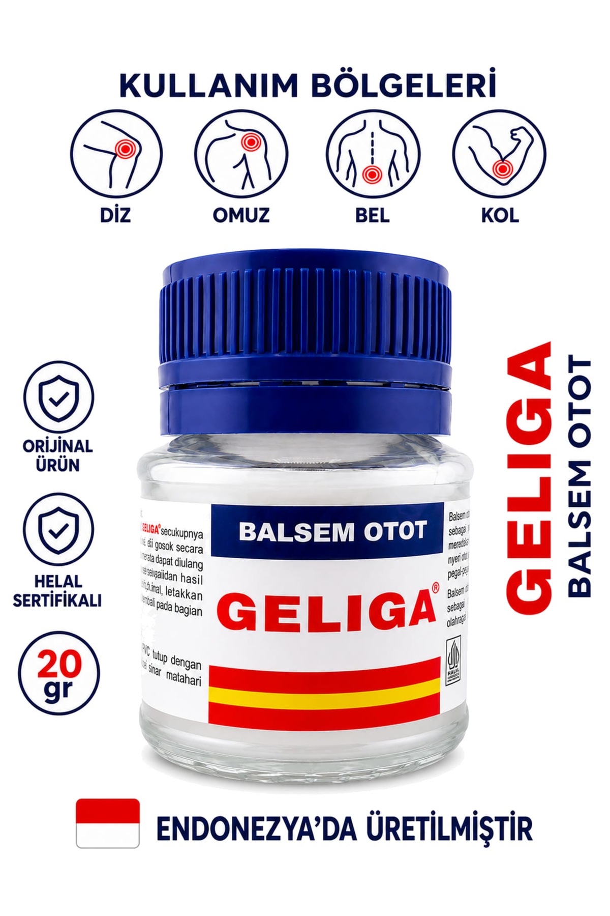 GELIGA Masaj Kremi 20 g - Bel, Boyun ve Eklem Bölgesi İçin Ferahlatıcı ve Rahatlatıcı Balm — 1952