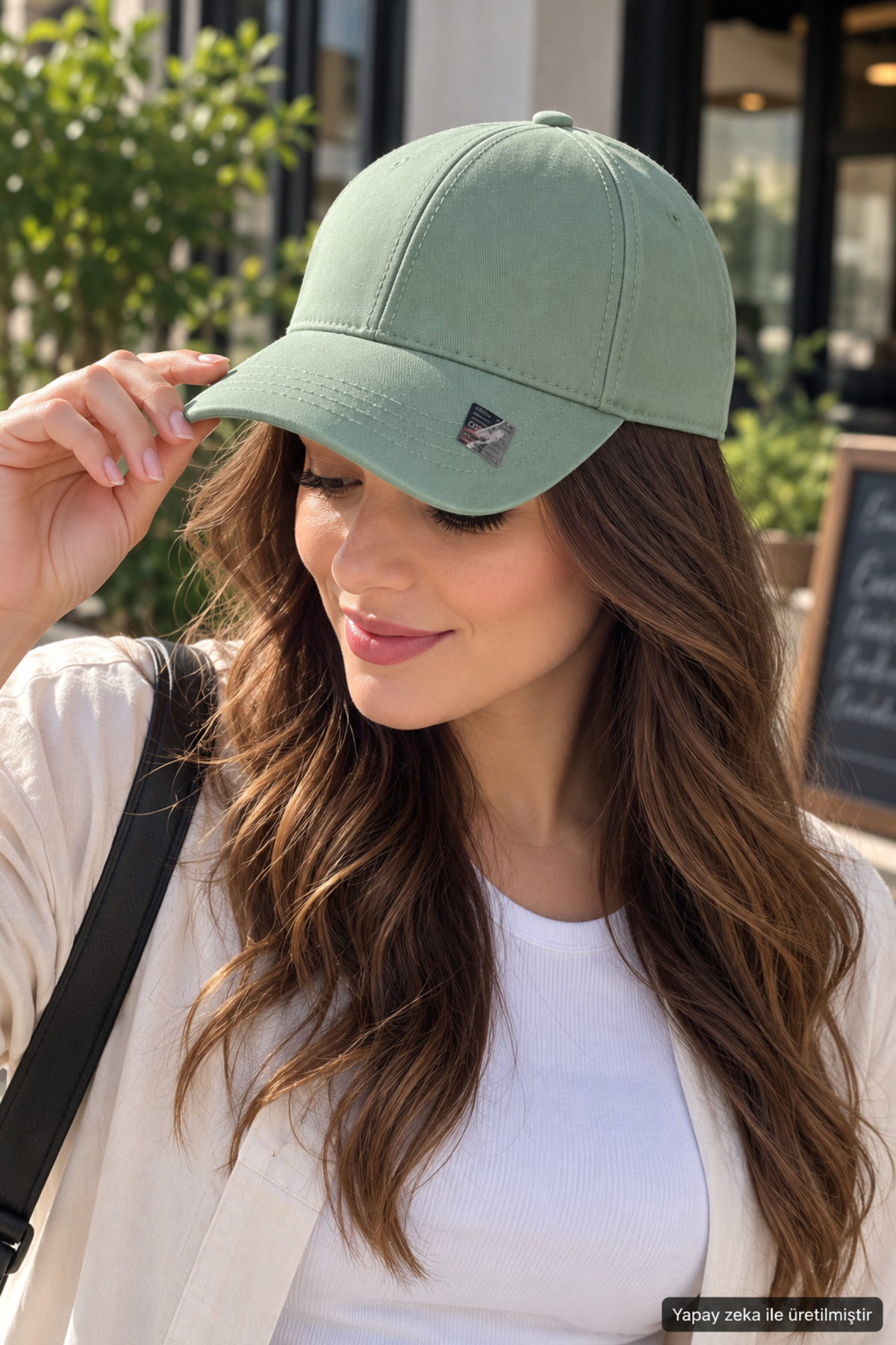 ZERAMİNE Mint Yeşil Düz Baseball Şapka Arkası Cırtlı Ayarlanabilir Unisex Kep, Günlük Spor Basic Model Şapka