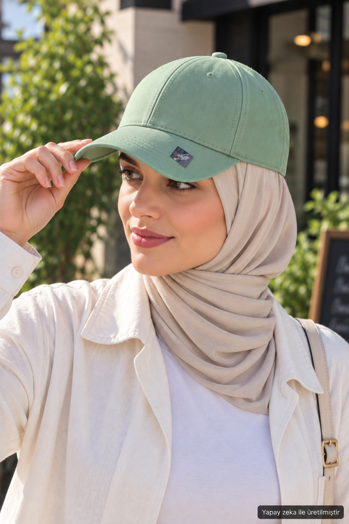 ZERAMİNE Mint Yeşil Düz Baseball Şapka Arkası Cırtlı Ayarlanabilir Unisex Kep, Günlük Spor Basic Model Şapka görsel 3