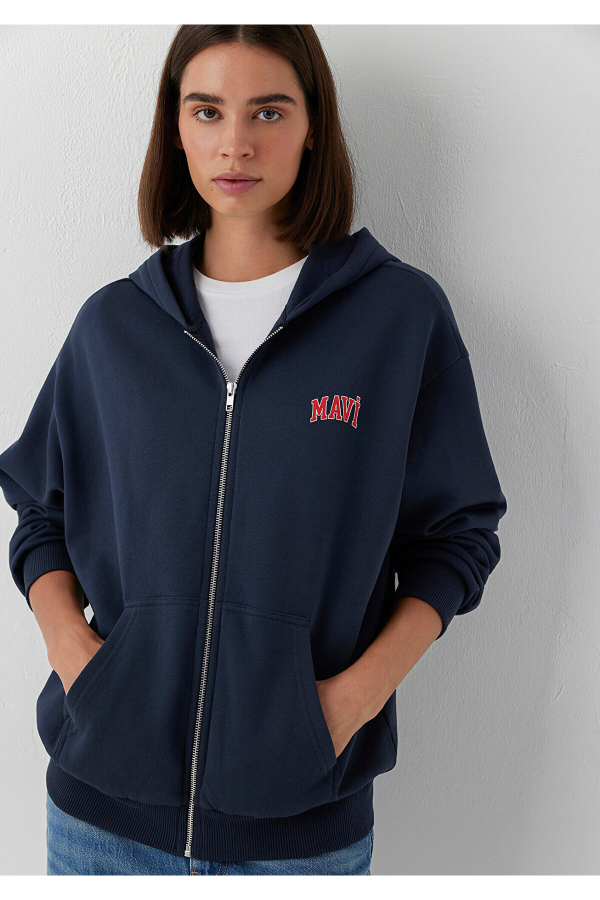 Kapüşonlu Lacivert Sweatshirt 1S10178-70490