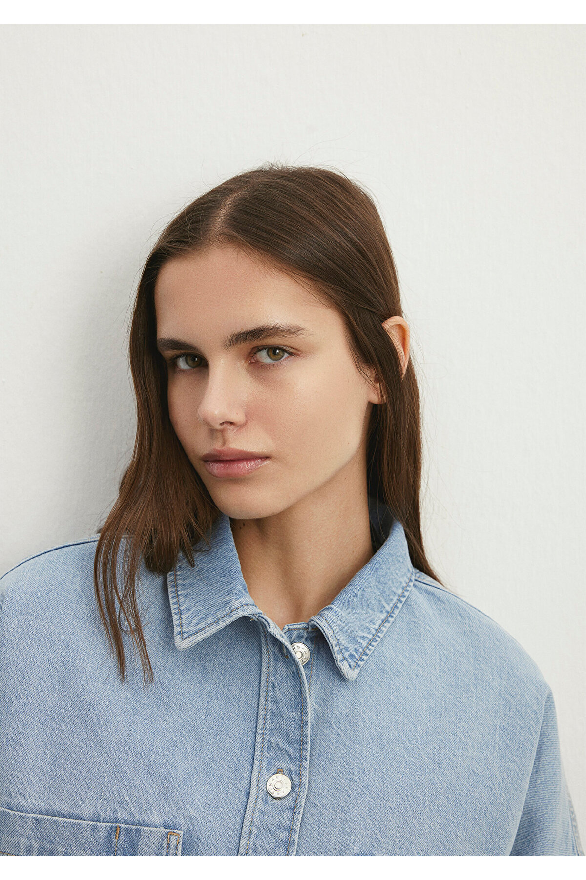 90lar Açık Jean Gömlek Crop / Kısa Kesim 1210244-86442 — آبی — تصویر 5 از 5