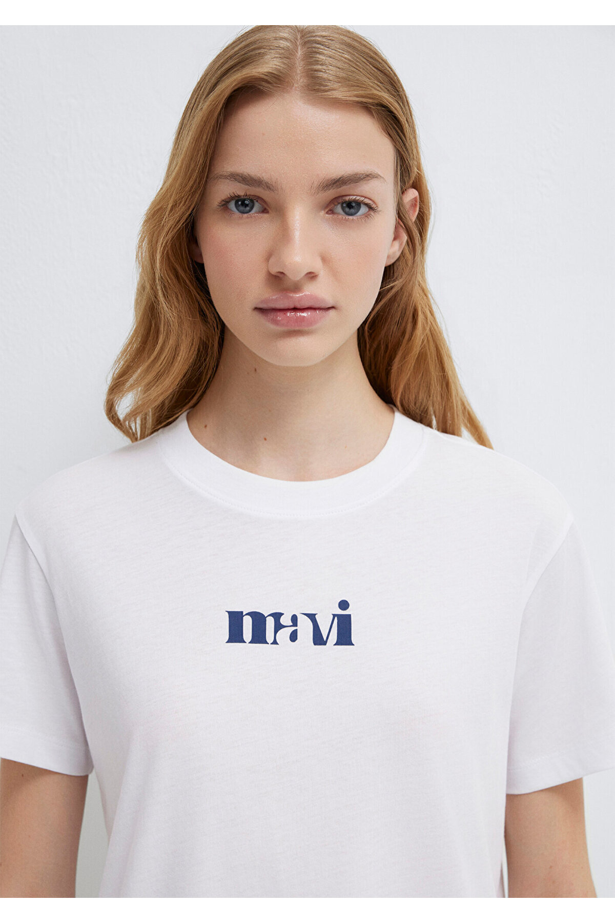Mavi Baskılı Beyaz Tişört Regular Fit / Normal Kesim 1612241-620 görsel 7