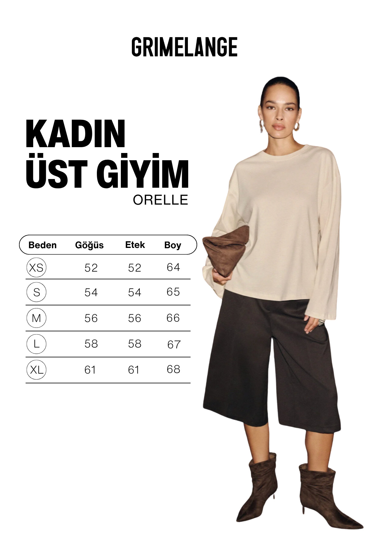 GRIMELANGE ORELLE Kadın Organik Pamuklu Uzun Kollu Bej Bluz görsel 6
