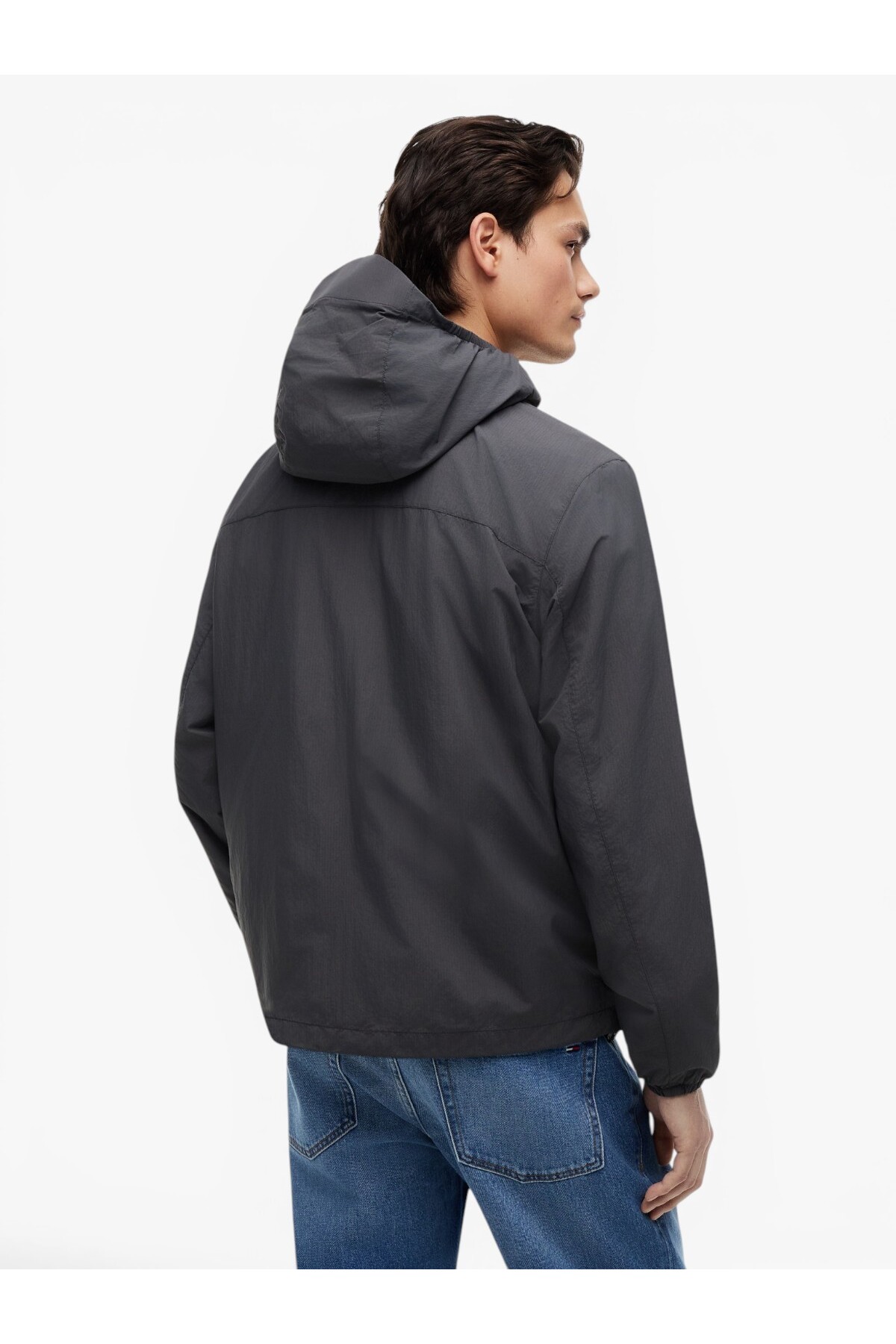 کت مردانه خاکستری TJM مدل CHICAGO PACKABLE JACKET EXT - DM0DM23223 — مشکی — تصویر 4 از 6