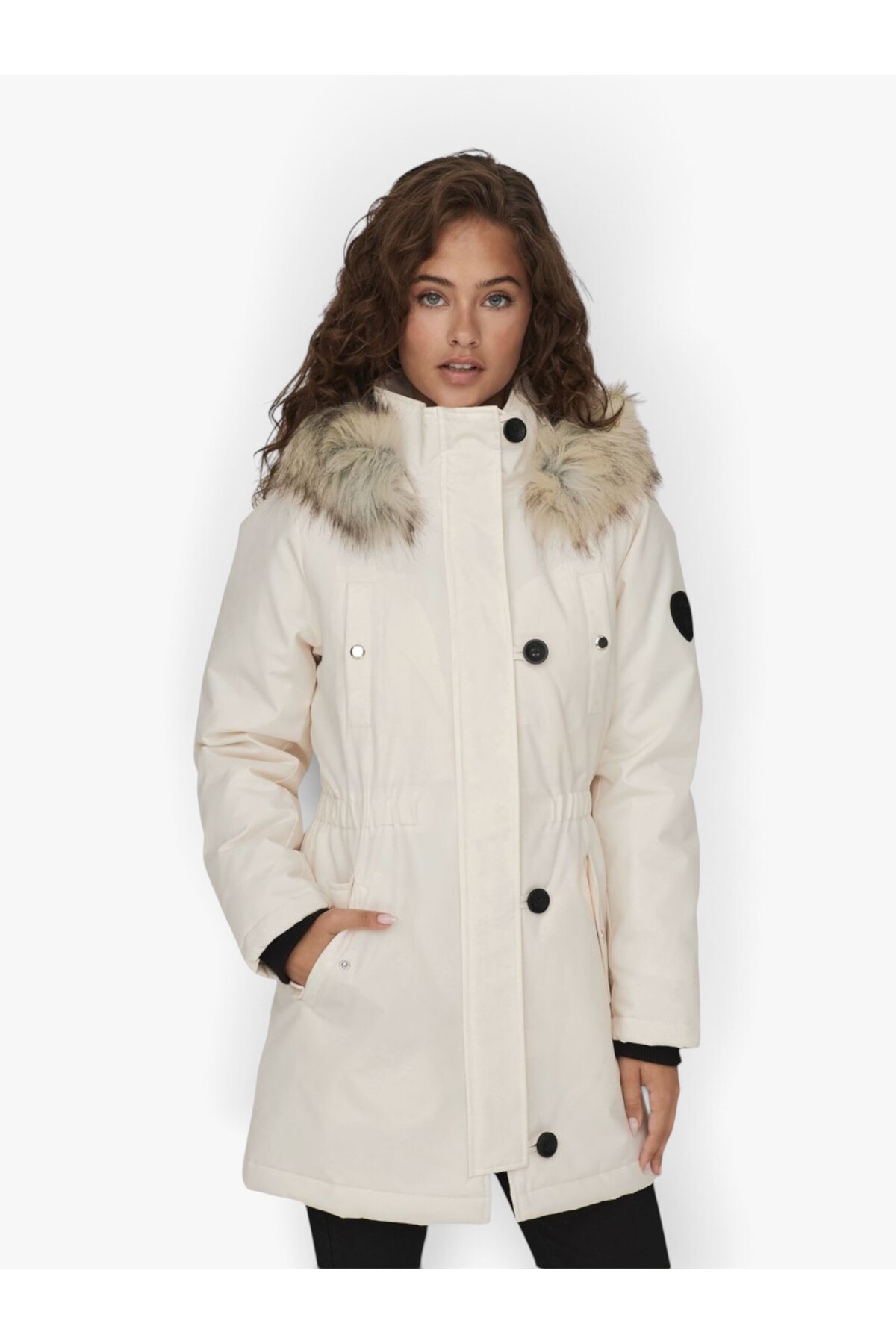 ONLY ONLIRIS FUR WINTER PARKA CC 2023 OTW Kadın Sarı Parka - 15304625 görsel 3