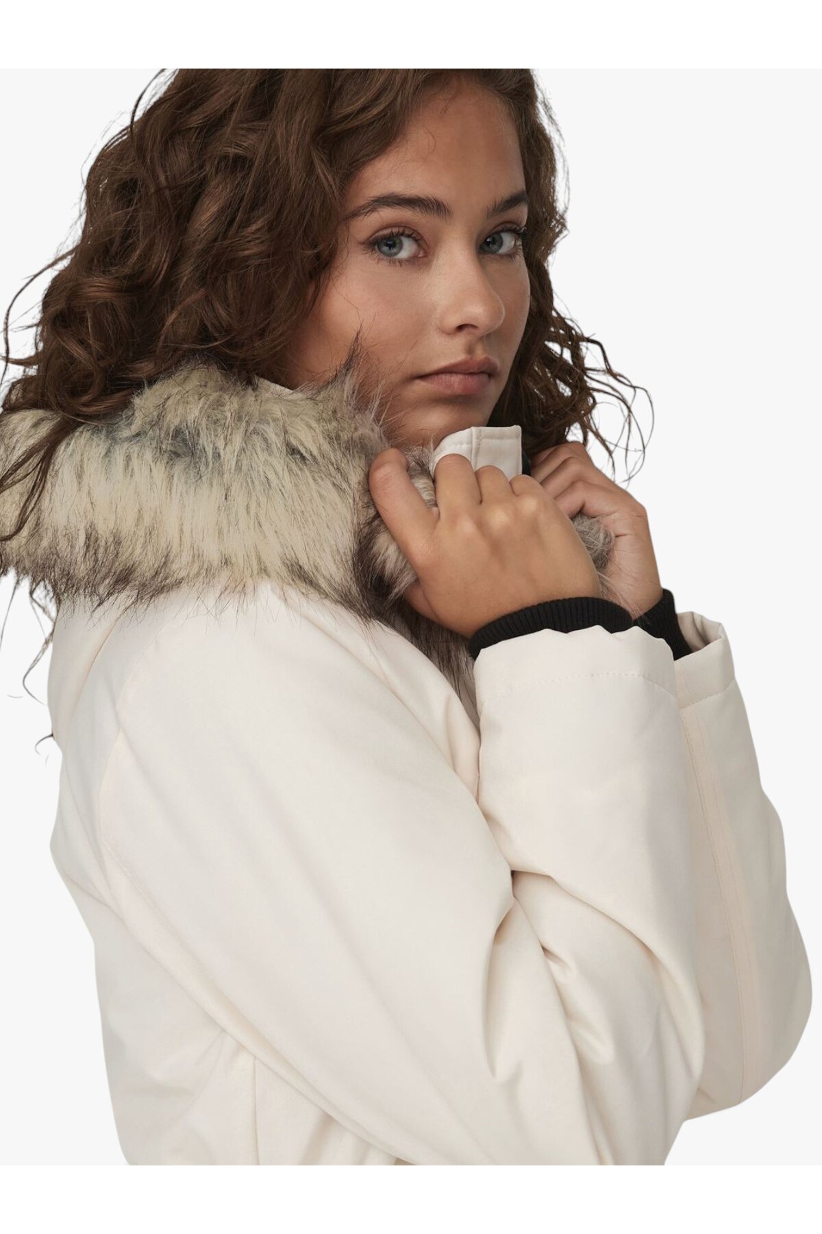 ONLY ONLIRIS FUR WINTER PARKA CC 2023 OTW Kadın Sarı Parka - 15304625 görsel 4