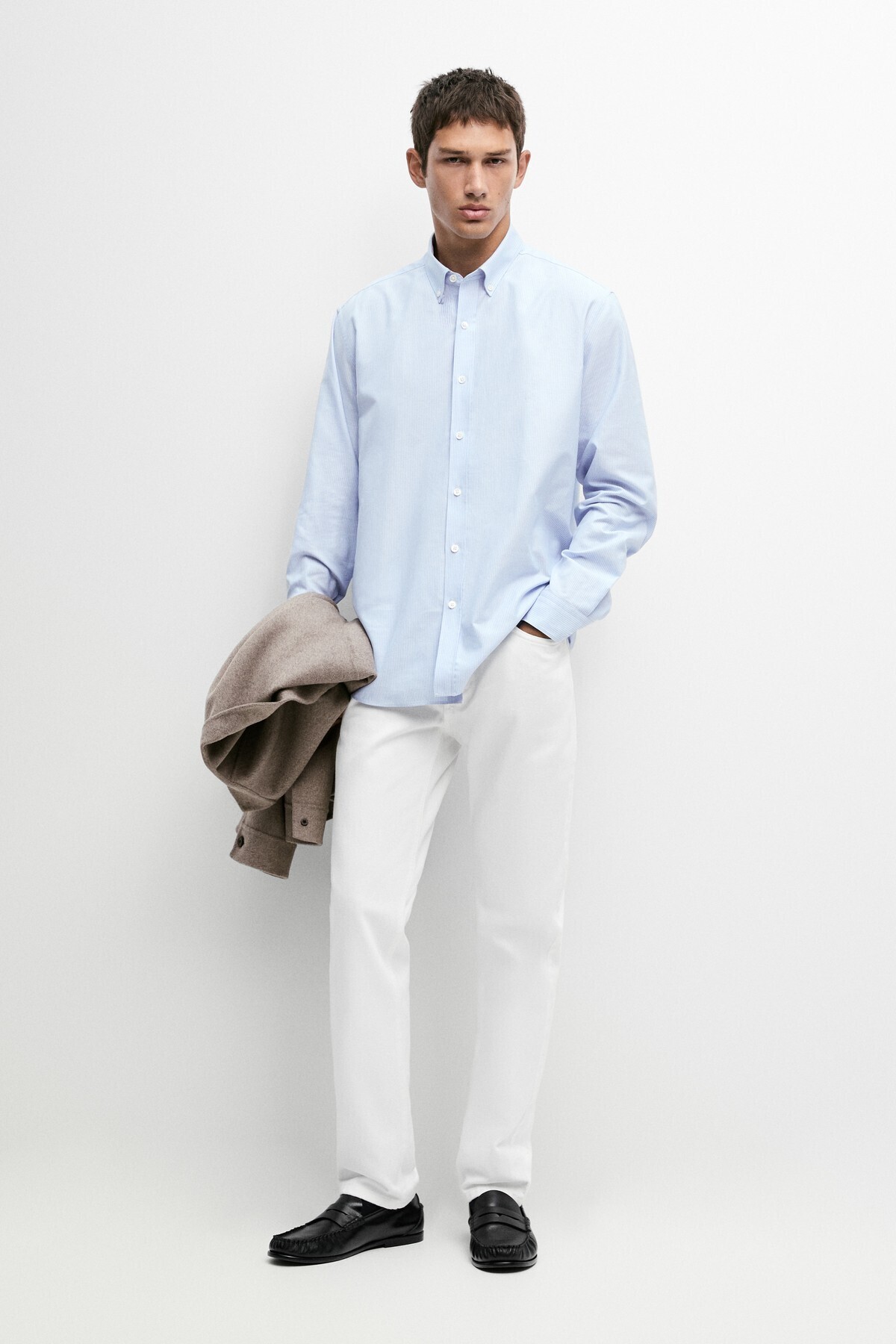 پیراهن راه راه سایز معمولی ۱۰۰٪ پنبه ماسیمو دوتی پیراهن Massimo Dutti