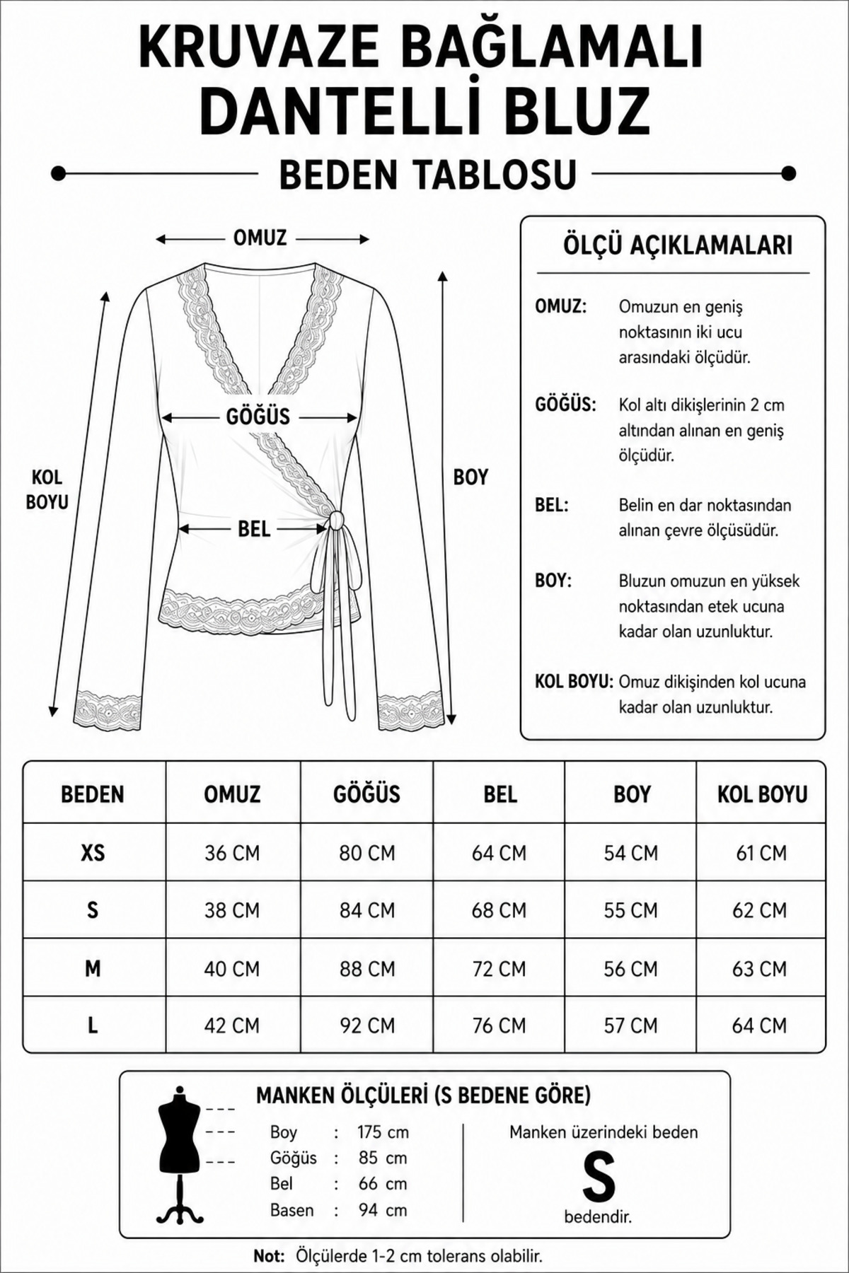 paduwear Kruvaze Bağlamalı Dantelli Bluz görsel 4