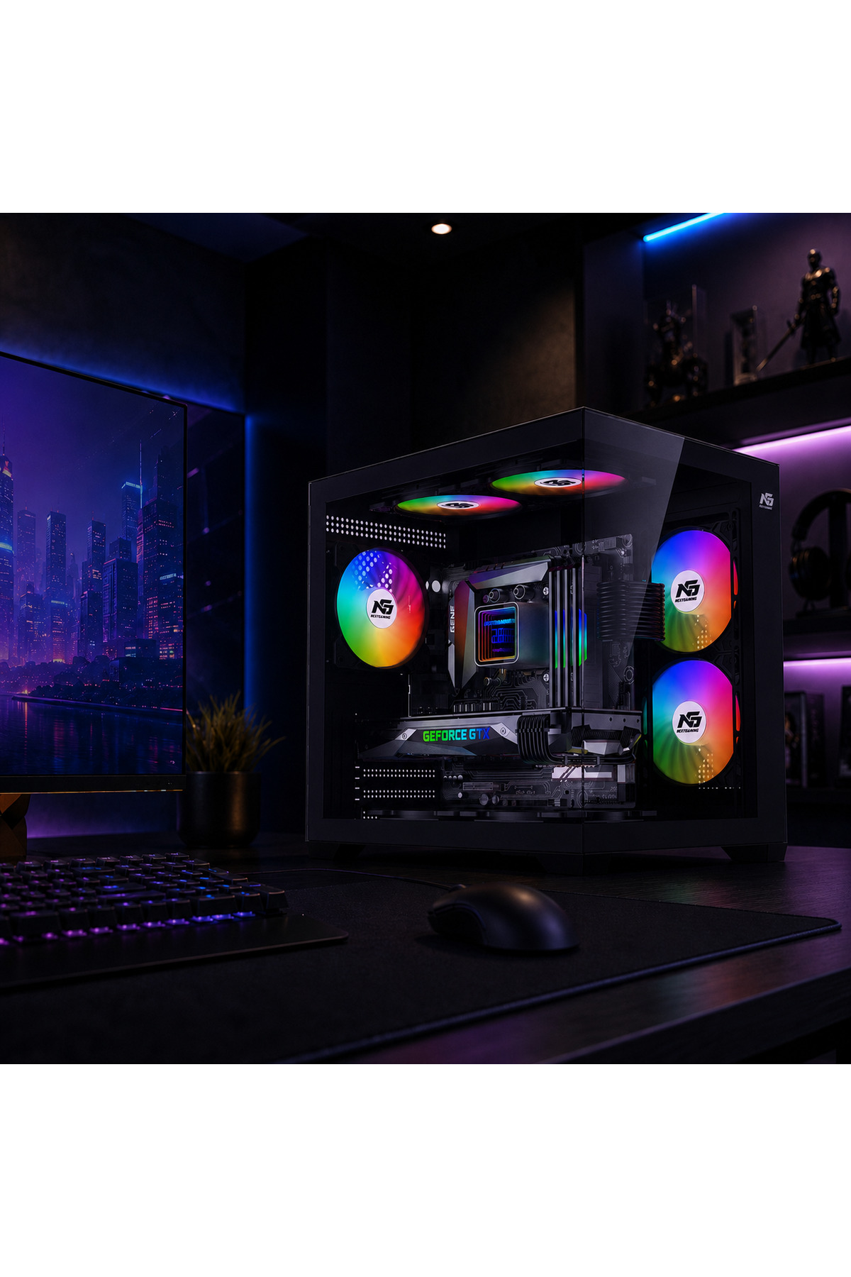 کیس کامپیوتر اوریون کیوب 5x با فن RGB قابل تعویض M-Atx رنگ مشکی