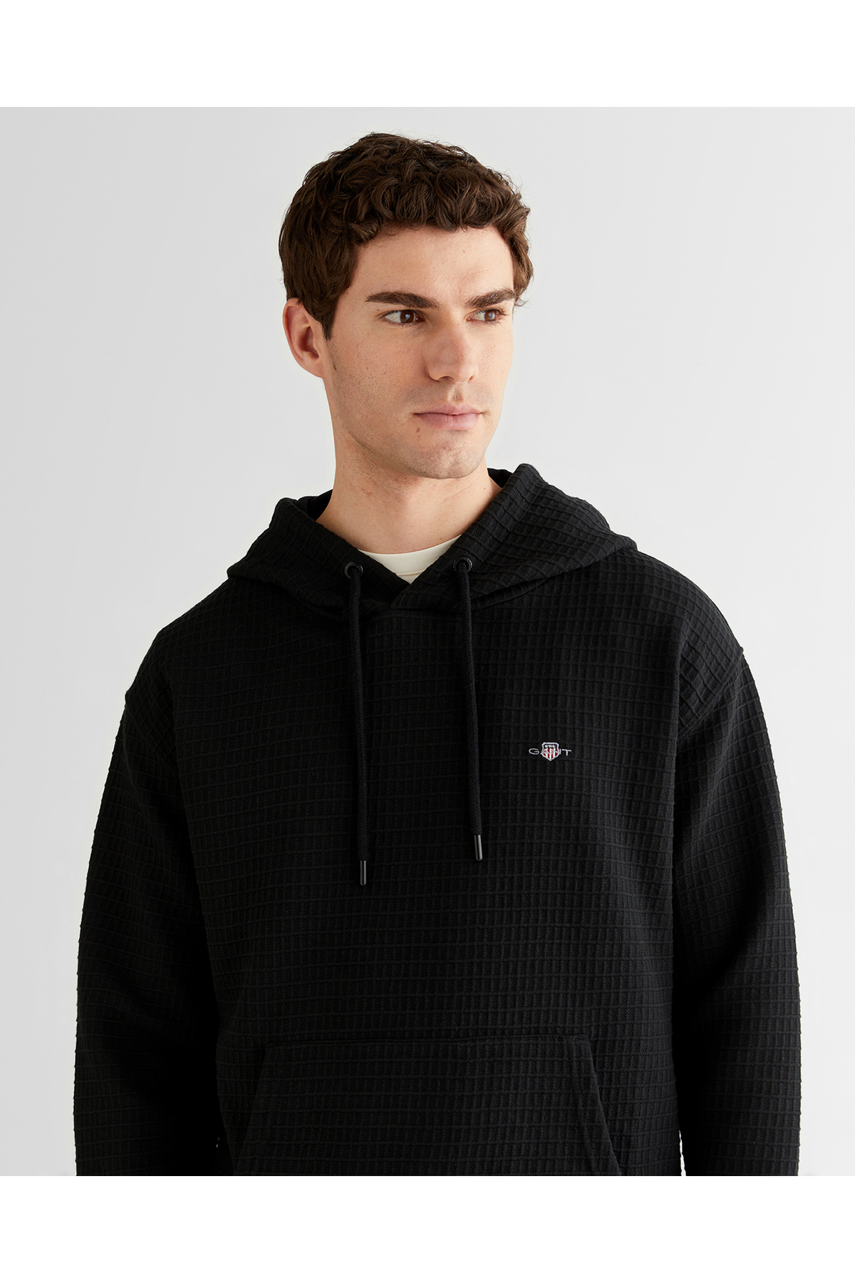 Gant Erkek Siyah Regular Fit Kapüşonlu Sweatshirt görsel 4
