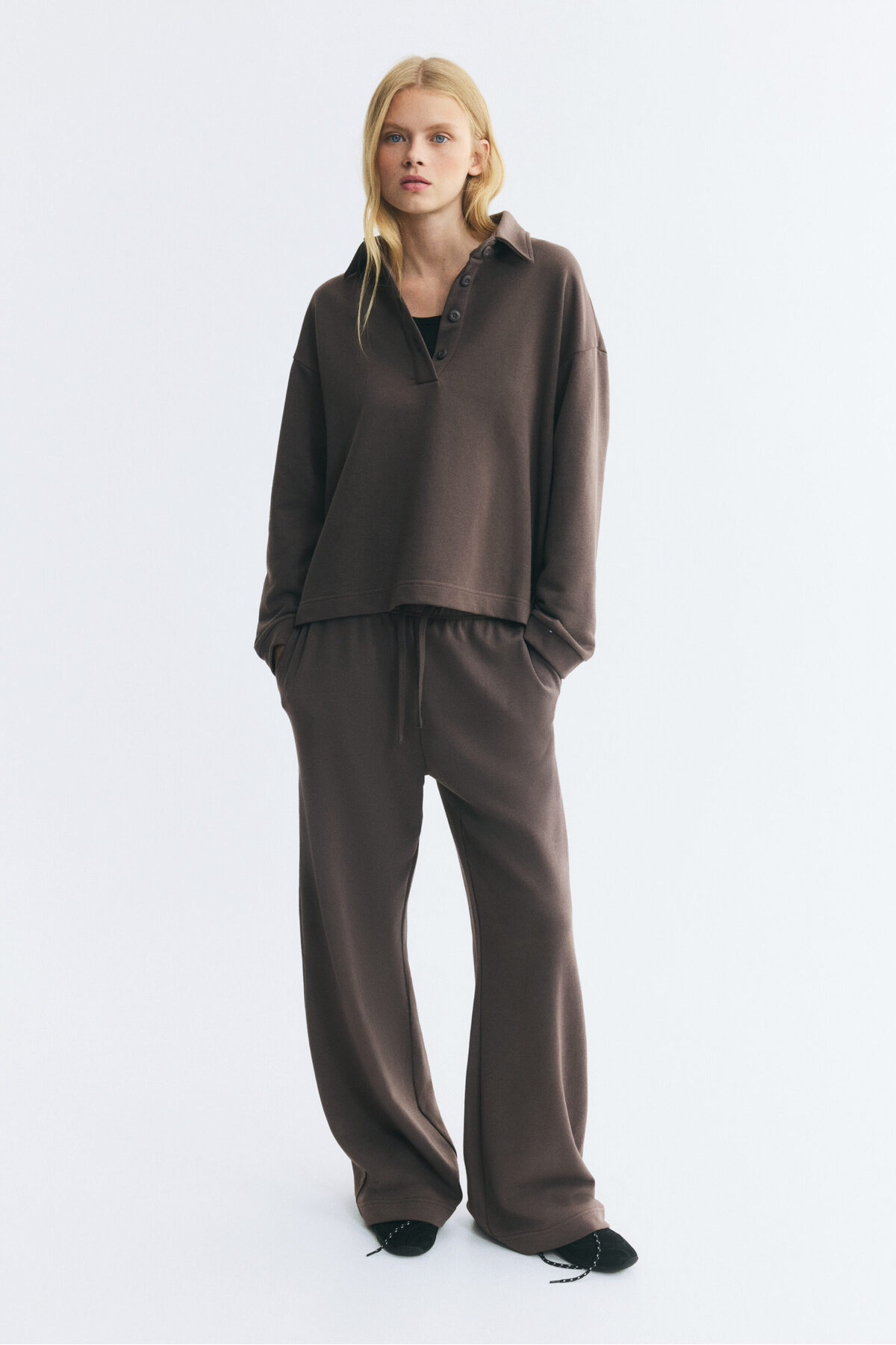 H&M Yakalı Sweatshirt görsel 2