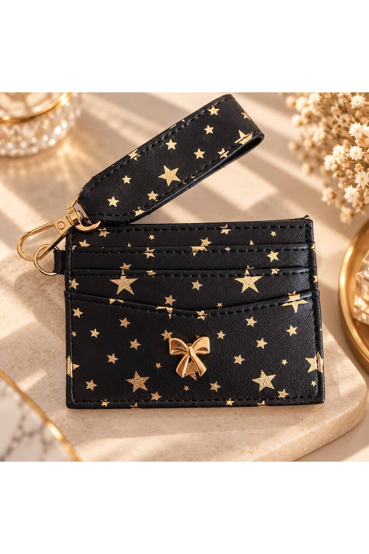 BAGS KADIN ANAHTARLIKLI KARTLIK CÜZDAN FİYONK DETAYLI SUNİ DERİ ÇOK GÖZLÜ KART BÖLMELİ ŞIK ZARİF KULLANIŞLI İNCE
