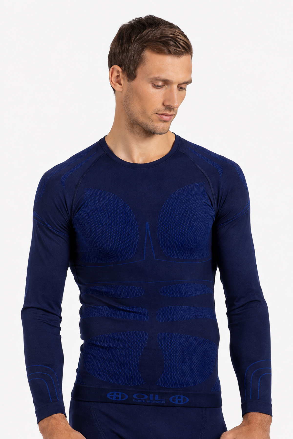 OIL COMPANY Unisex Kışlık Sporcu Kayakçı Motorcu Termal Içlik Üst Seamless Iıı. Seviye Pro LACİVERT görsel 2