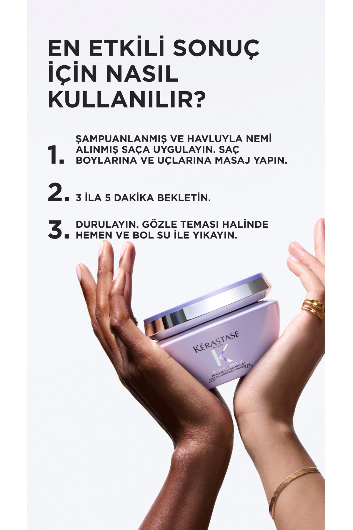 Blond Absolu Masque Ultra Violet Açma Işlemleri Sonrası Nötralizasyon Etkili Maske 200 ml — 3474636692408 — تصویر 7 از 8