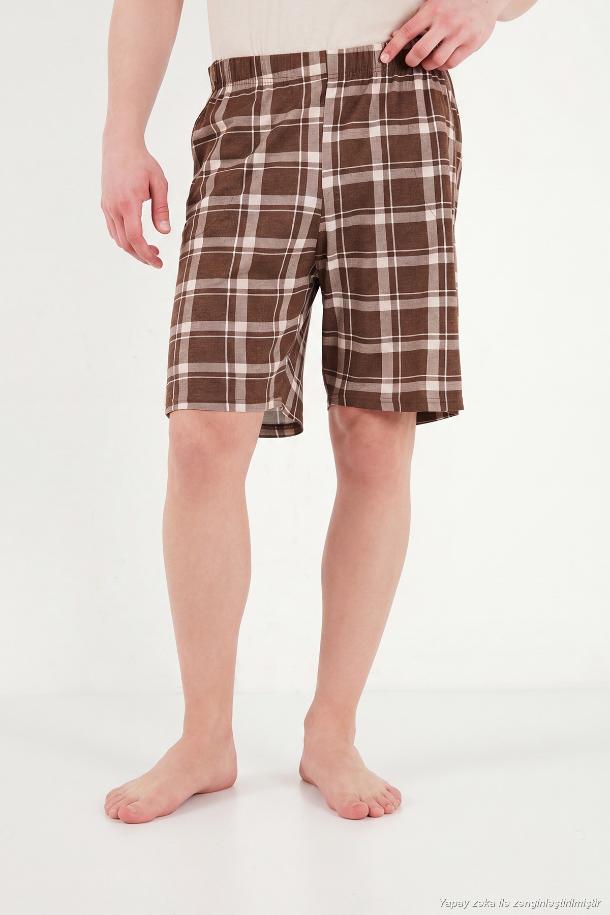 Buratti Kareli Pamuklu Regular Fit Şortlu Pijama Takımı Erkek PİJAMA TAKIMI 6572022 görsel 4