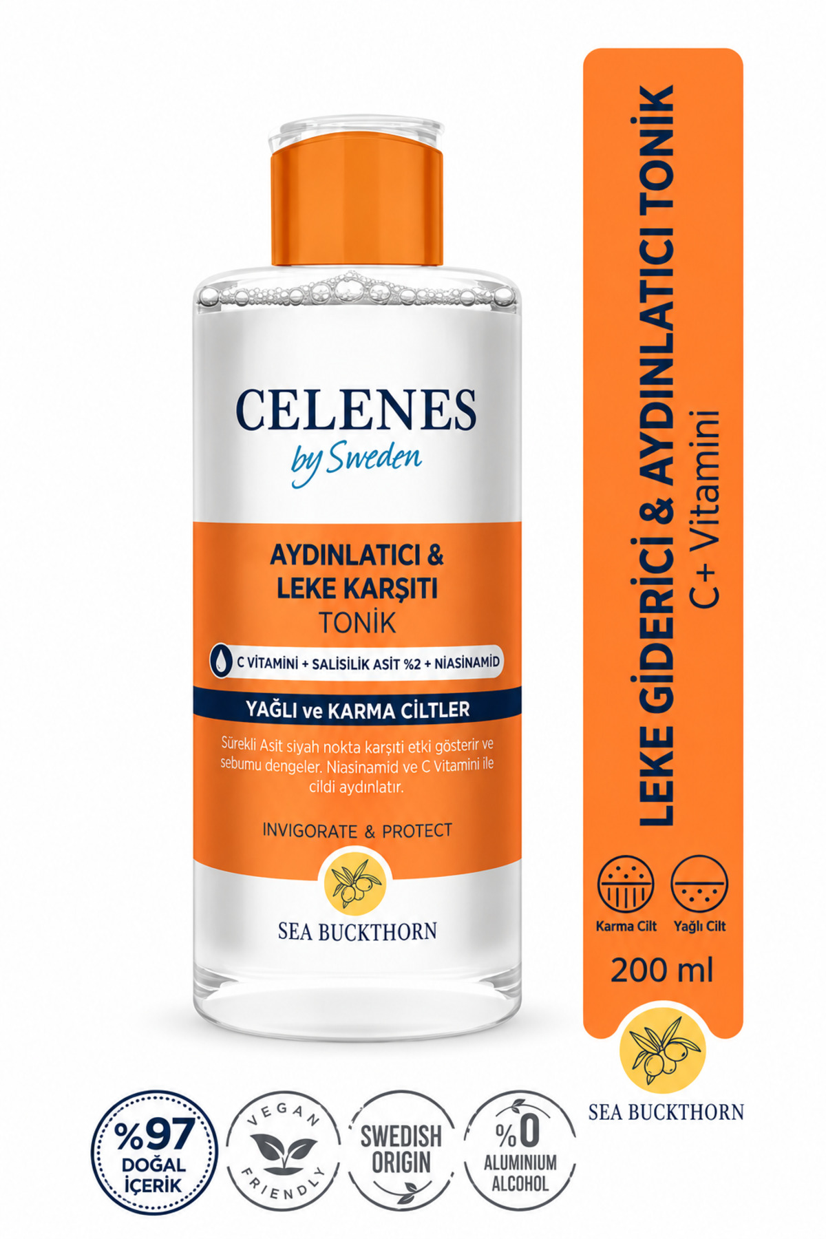 Celenes Salisilik Asit Ve Niacinamide Içeren , Gözenek Ve Leke Karşıtı Sea Buckthorn Tonik 200 ml — TYC8HUDAFN168750871894389