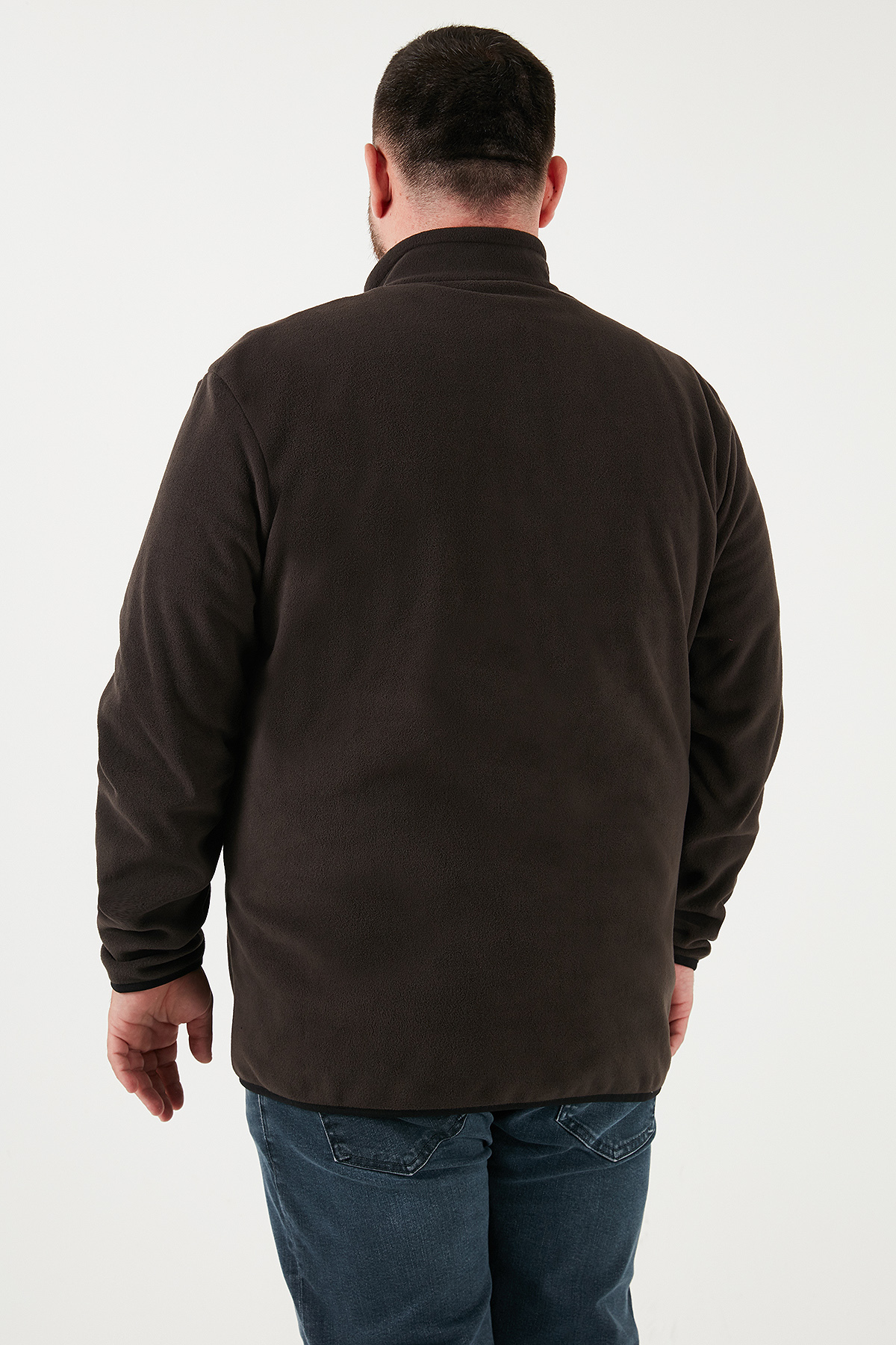 Buratti Regular Fit Dik Yaka Fermuarlı Büyük Beden Polar Hırka Erkek HIRKA 5906028B görsel 5