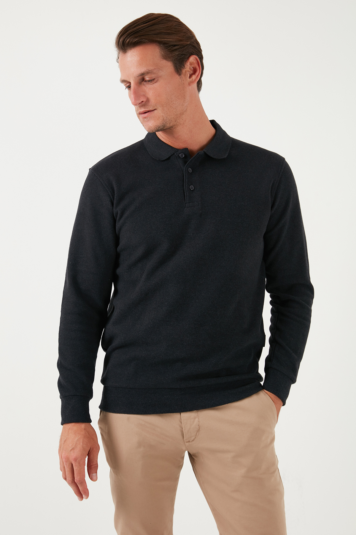 Buratti Pamuk Karışımlı Regular Fit Polo Yaka Kazak Erkek POLO YAKA KAZAK 456223 görsel 5