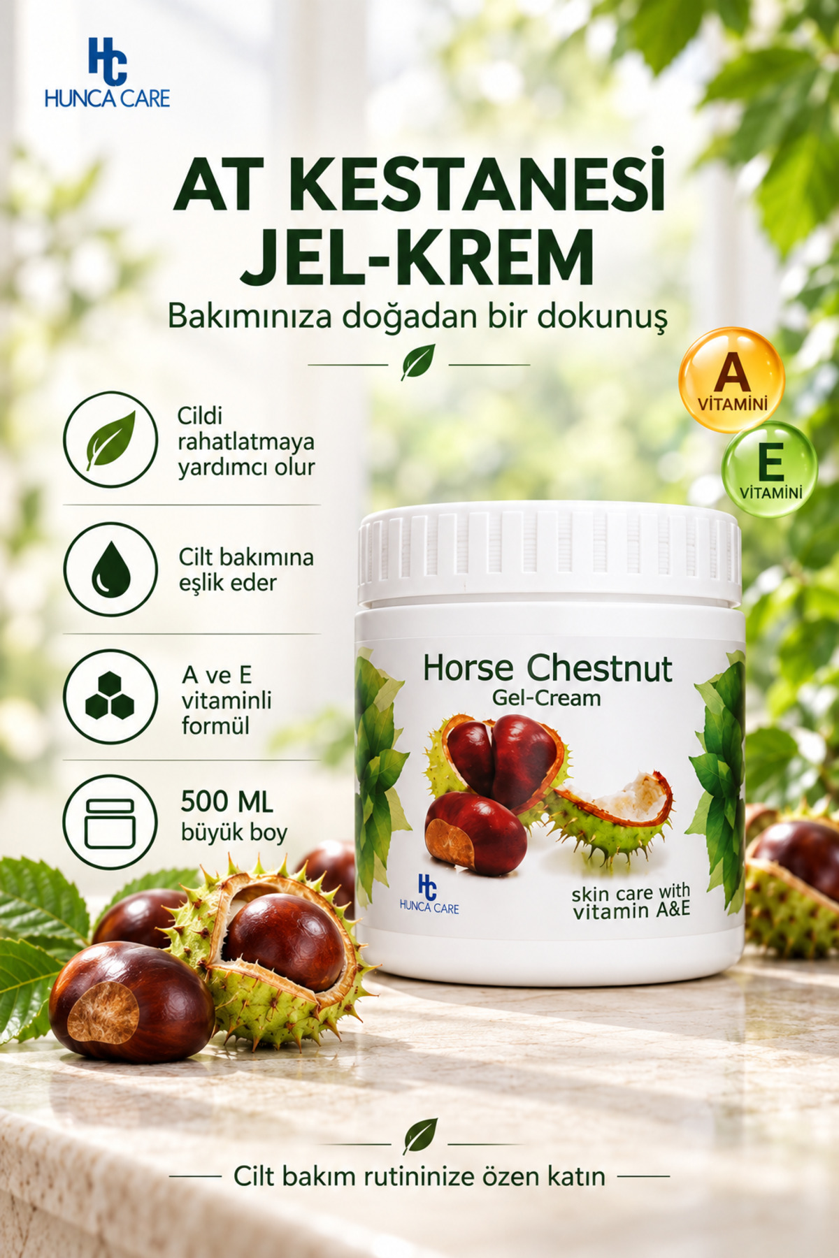 At Kestanesi Kremi 500 ml Horse Chestnut Gel-Cream x 3 Adet — PRA-8453145-2701 — تصویر 2 از 2
