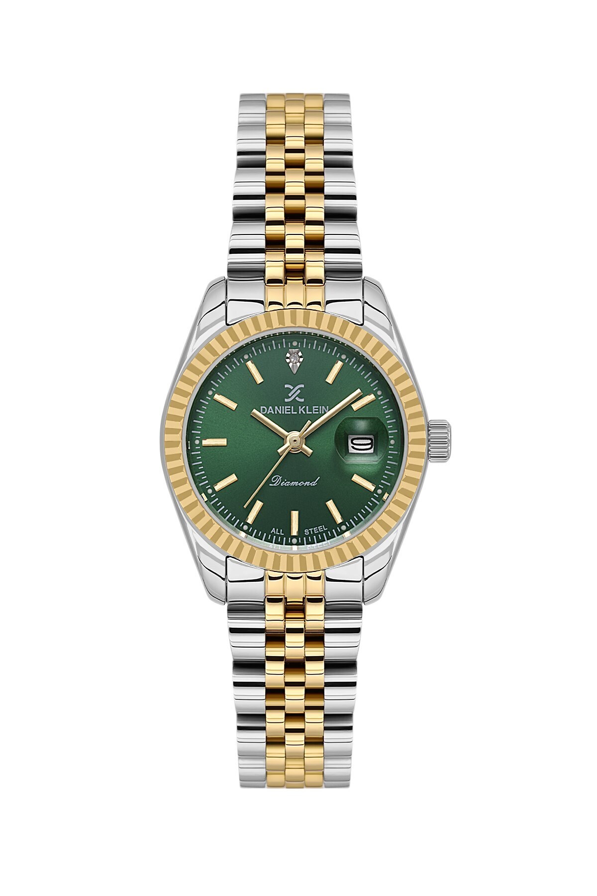 Daniel Klein Jubile Kordon Pırlanta Taşlı Özel Diamond Serisi Küçük Kasalı (28 MM) Yeşil Kadranlı Kadın Kol Saati görsel 2