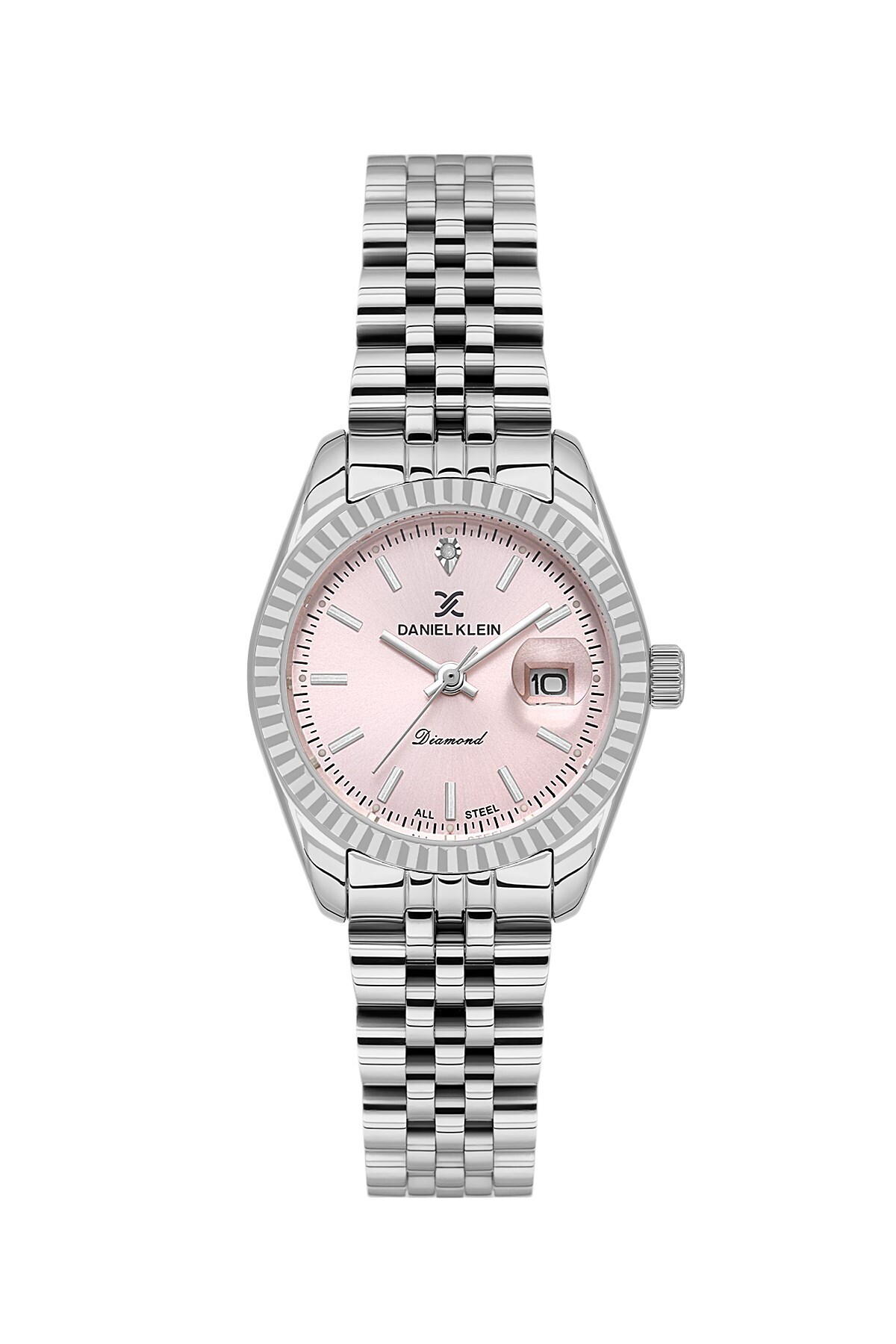 Daniel Klein Jubile Kordonlu Pırlanta Taşlı Özel Diamond Serisi Küçük Kasalı (28 MM) Pembe Kadran Kadın Kol Saati görsel 2
