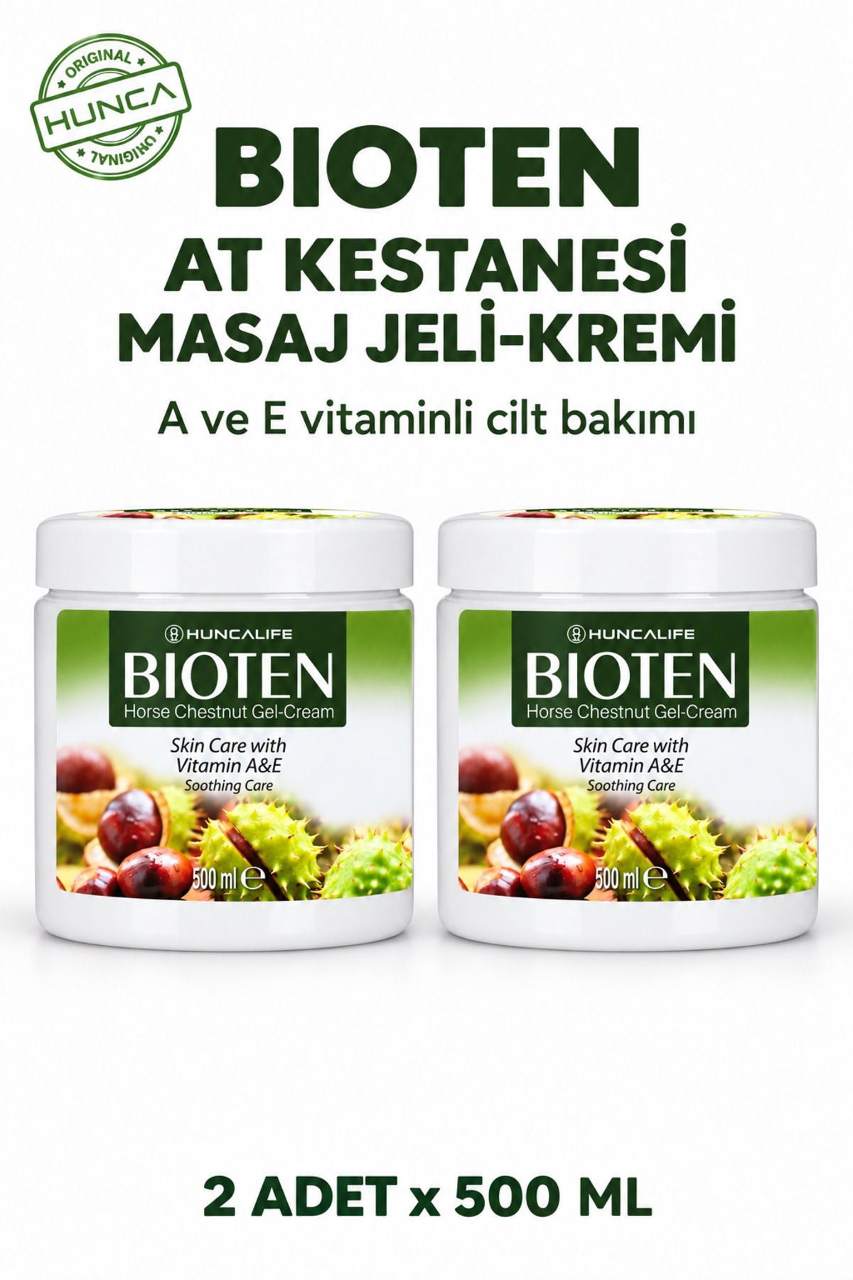 Huncalife Bıoten At Kestanesi Masaj Jeli 500 Ml 2 Adet — EK00000000286