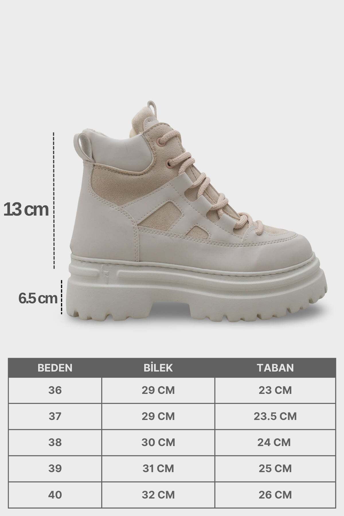 Capone Outfitters Rosalia Bağcıklı Trak Tabanlı Kadın Spor Bot görsel 6