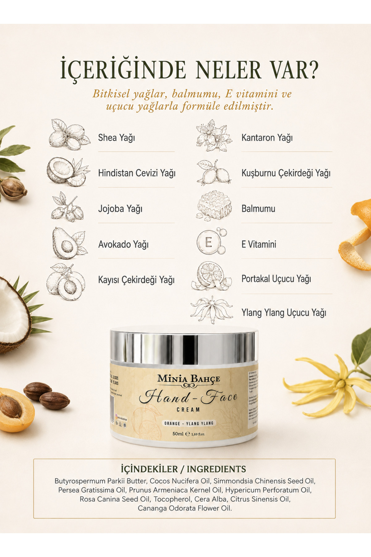 Portakal & Ylang Ylang El ve Yüz Kremi – 50 ml — lyz1 — تصویر 2 از 5