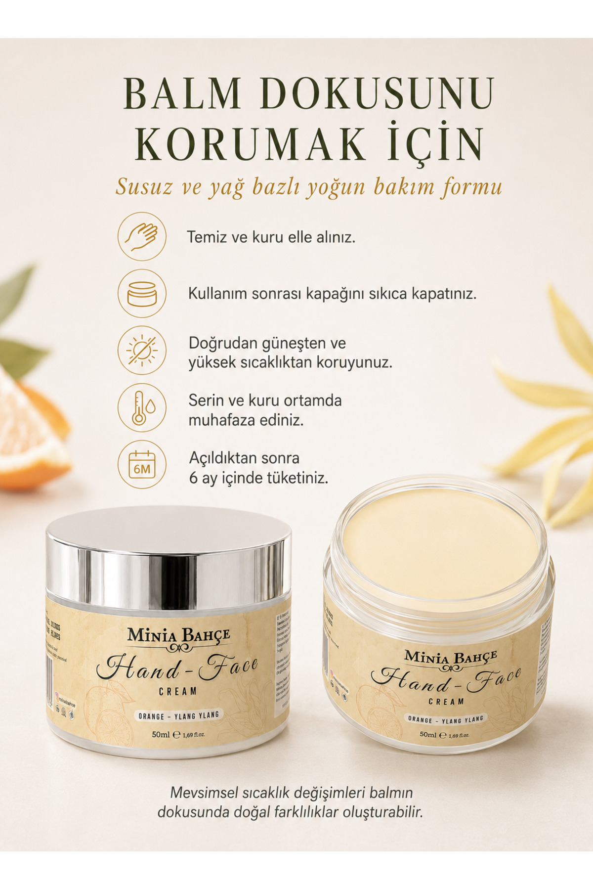 Portakal & Ylang Ylang El ve Yüz Kremi – 50 ml — lyz1 — تصویر 3 از 5