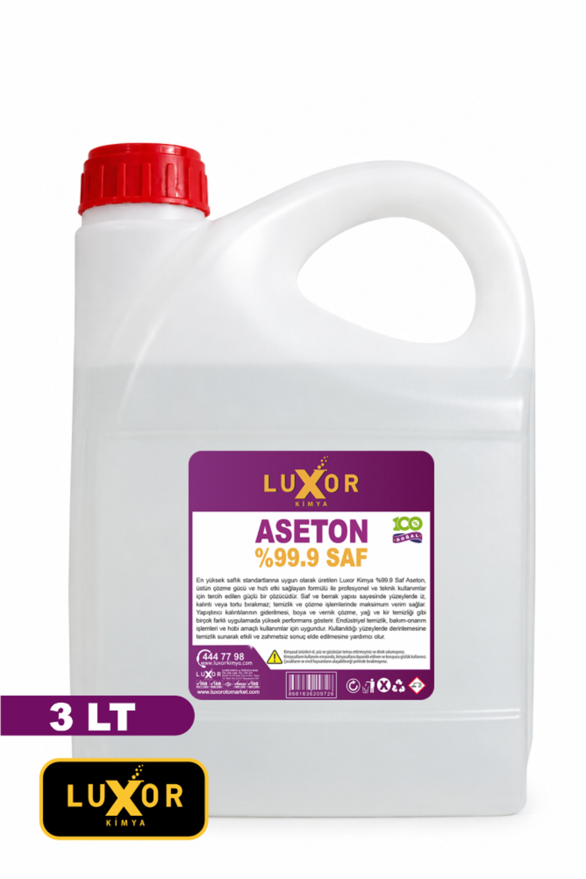 %99.9 Saf Aseton 3 Lt — LKSA3 — تصویر 2 از 2