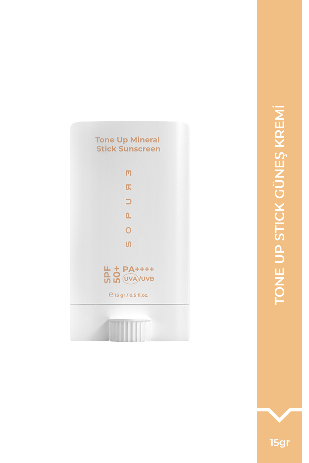 Sopure SPF50+ Tone Up Stick Sunscreen-Pembe Renkli, Cilt Tonu Eşitleyici, Mineral Filtreli Mat Bitişli Tone Up Etkili, Aydınlatıcı Stick Güneş Kremi- 15 g