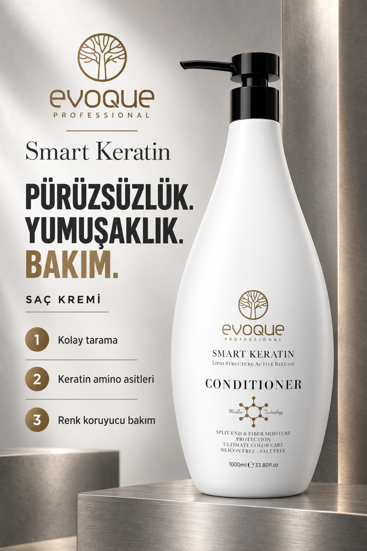 Evoque Smart Keratin Saç Kremi 1000 ml — 8682780300055