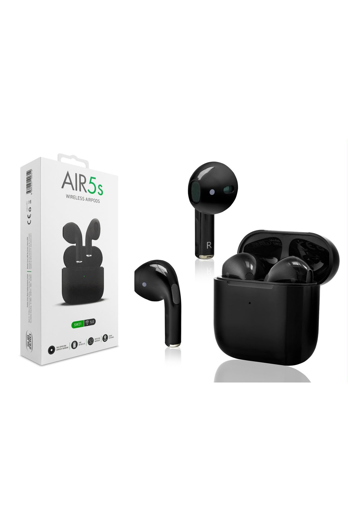 Subzero Kablosuz Bluetooth Kulaklık Sw21 Aır5s Siyah Kılıf