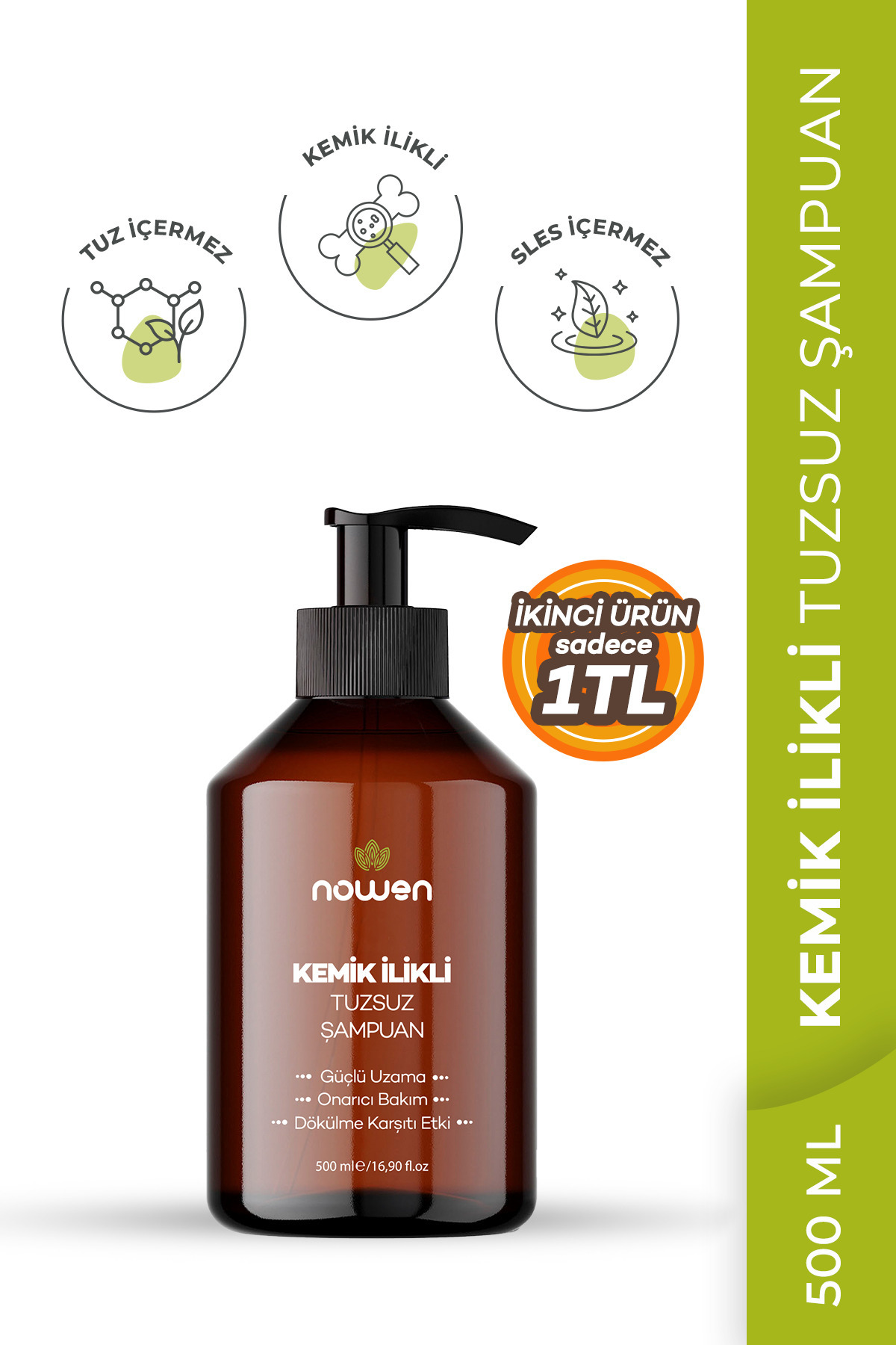 Nowen Kemik İlikli Tuzsuz Saç Şampuanı - 500 ml — modelkodu0001
