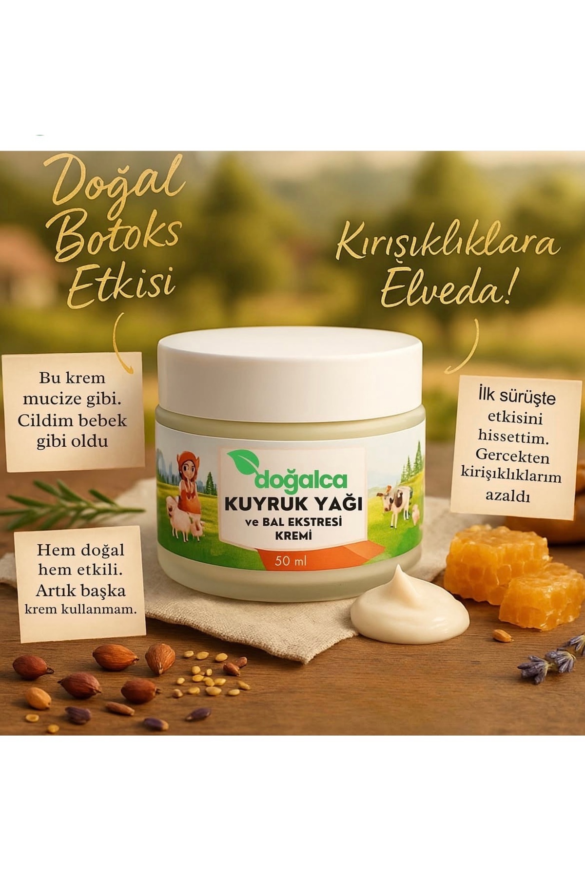 Kuyruk Yağlı Bal Ekstresi Kremi-Kırışıklık Karşıtı Cilt Bakım Kremi 50 ml — Krem01 — تصویر 5 از 5