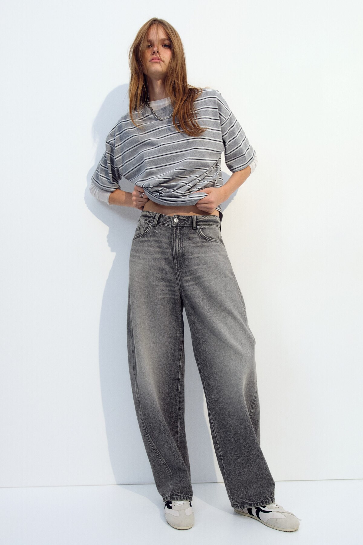 H&M Barrel High Waist Jeans görsel 2