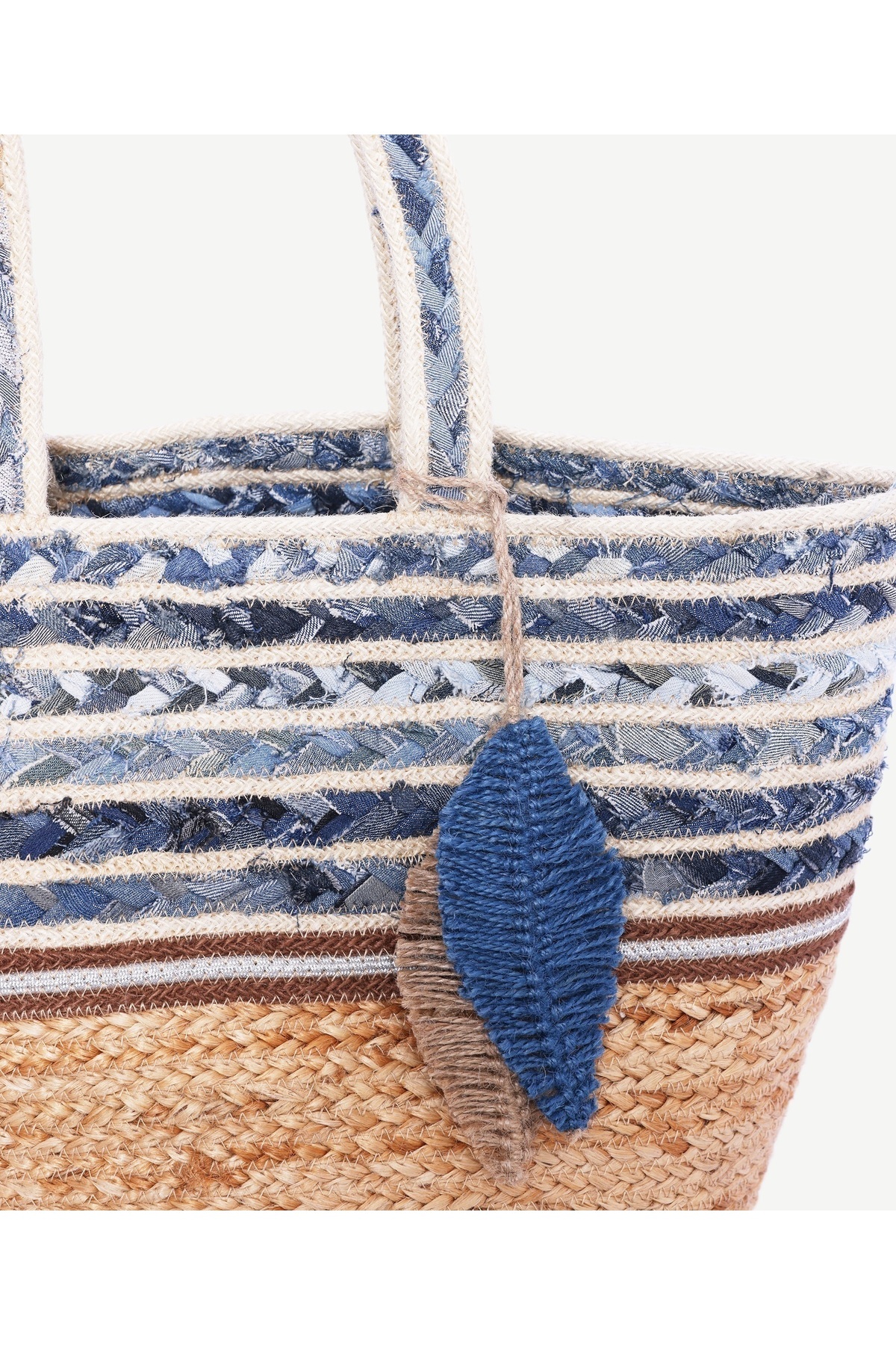 Yargıcı Denim Detaylı Jüt Çanta görsel 4