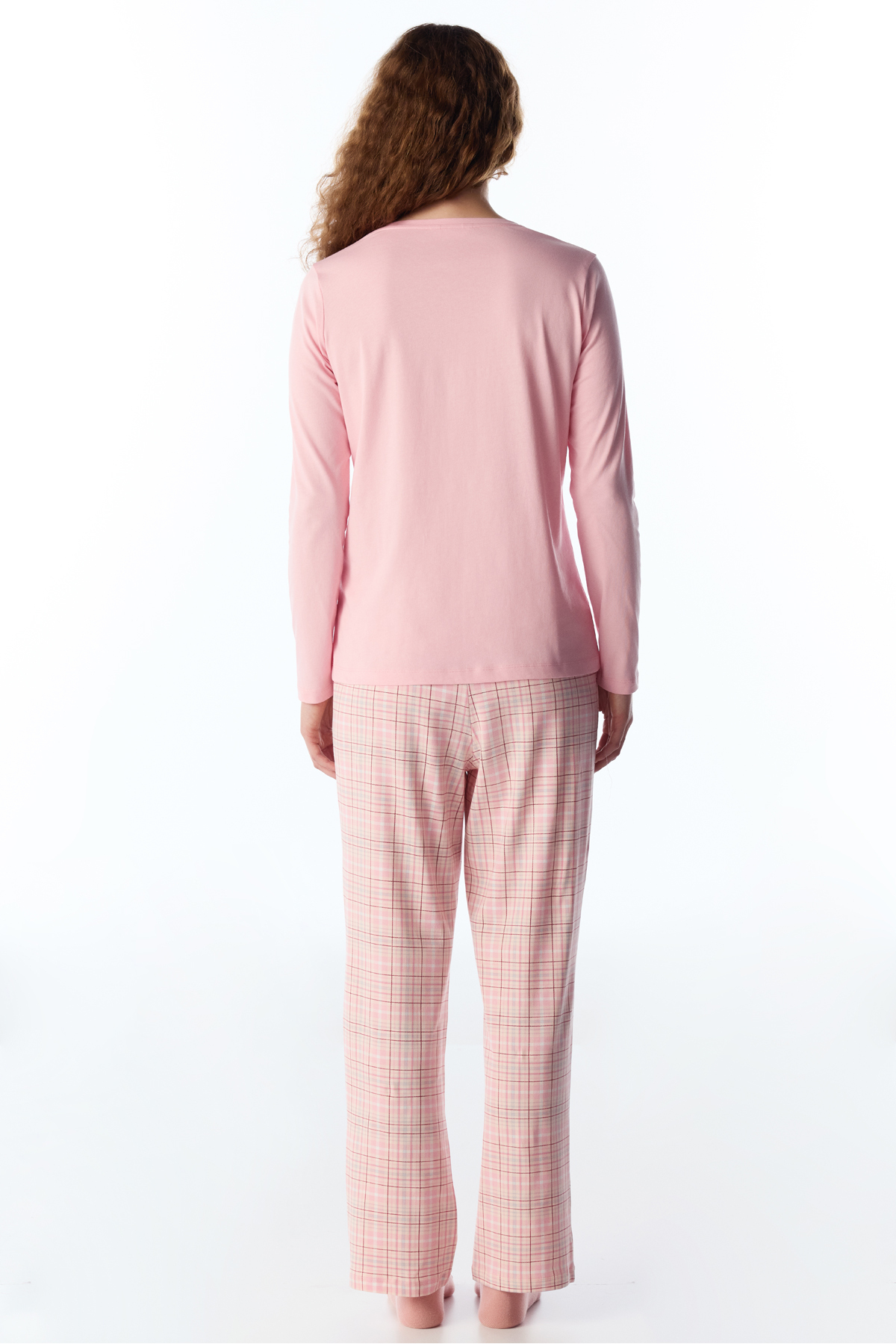 Penti Pembe Rahat Kalp Uzun Kollu Pantolon Pijama Takımı görsel 4