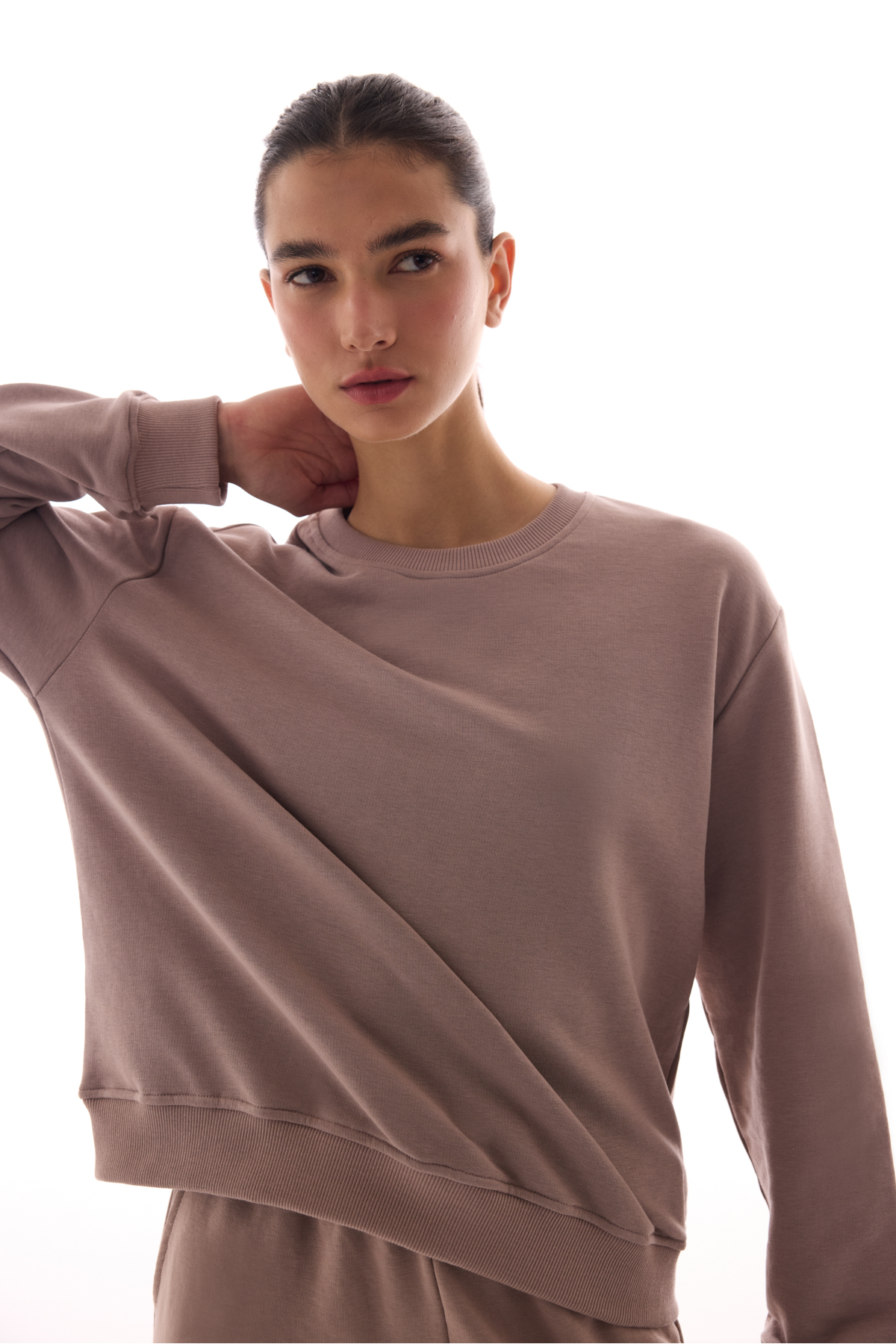 Penti Bej Bisiklet Yaka Regular Kesim Pamuklu Sweatshirt görsel 2