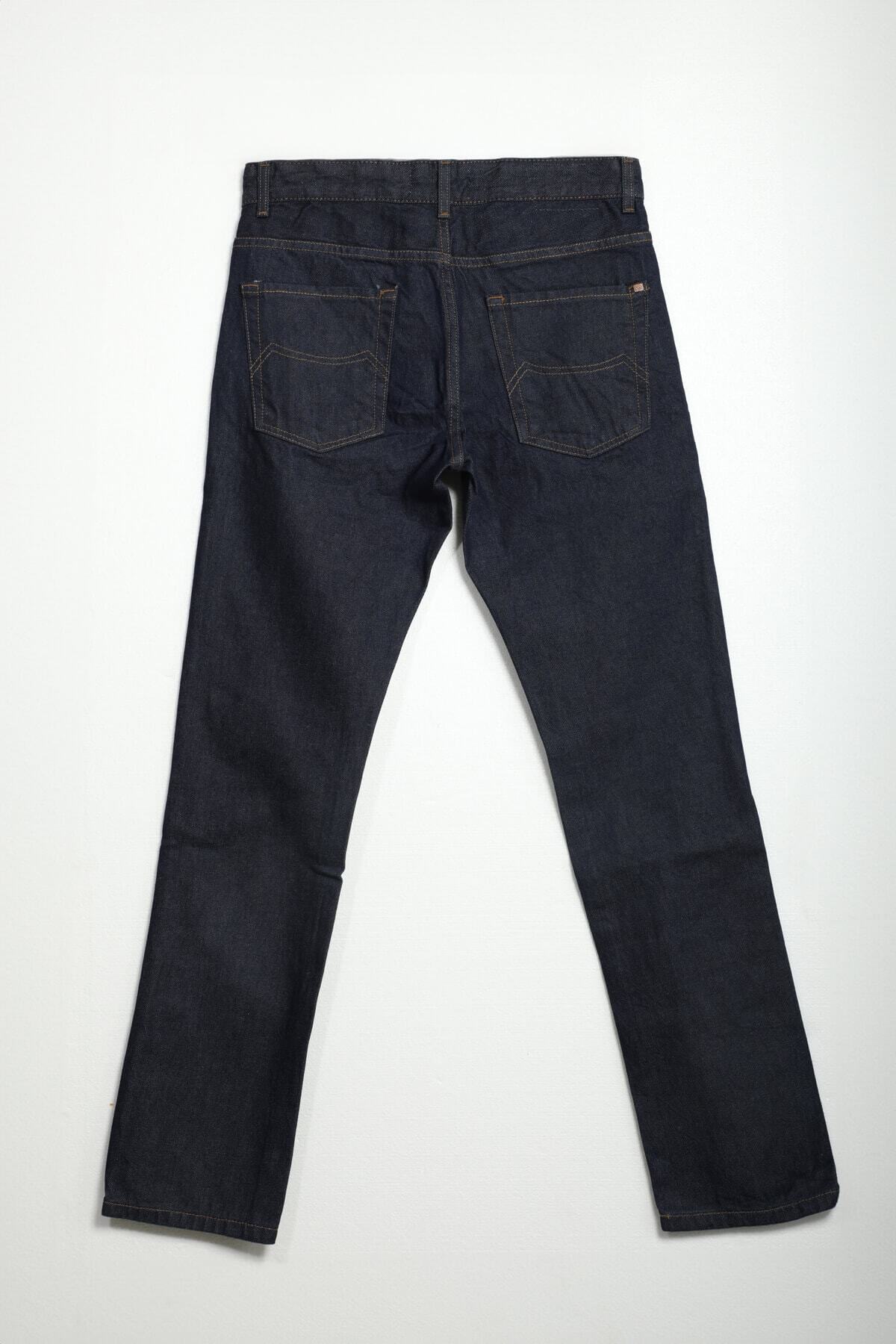 Bluewhite Erkek Regular Fit Normal Kesim %100 Pamuk Lacivert Jean Pantolon görsel 3