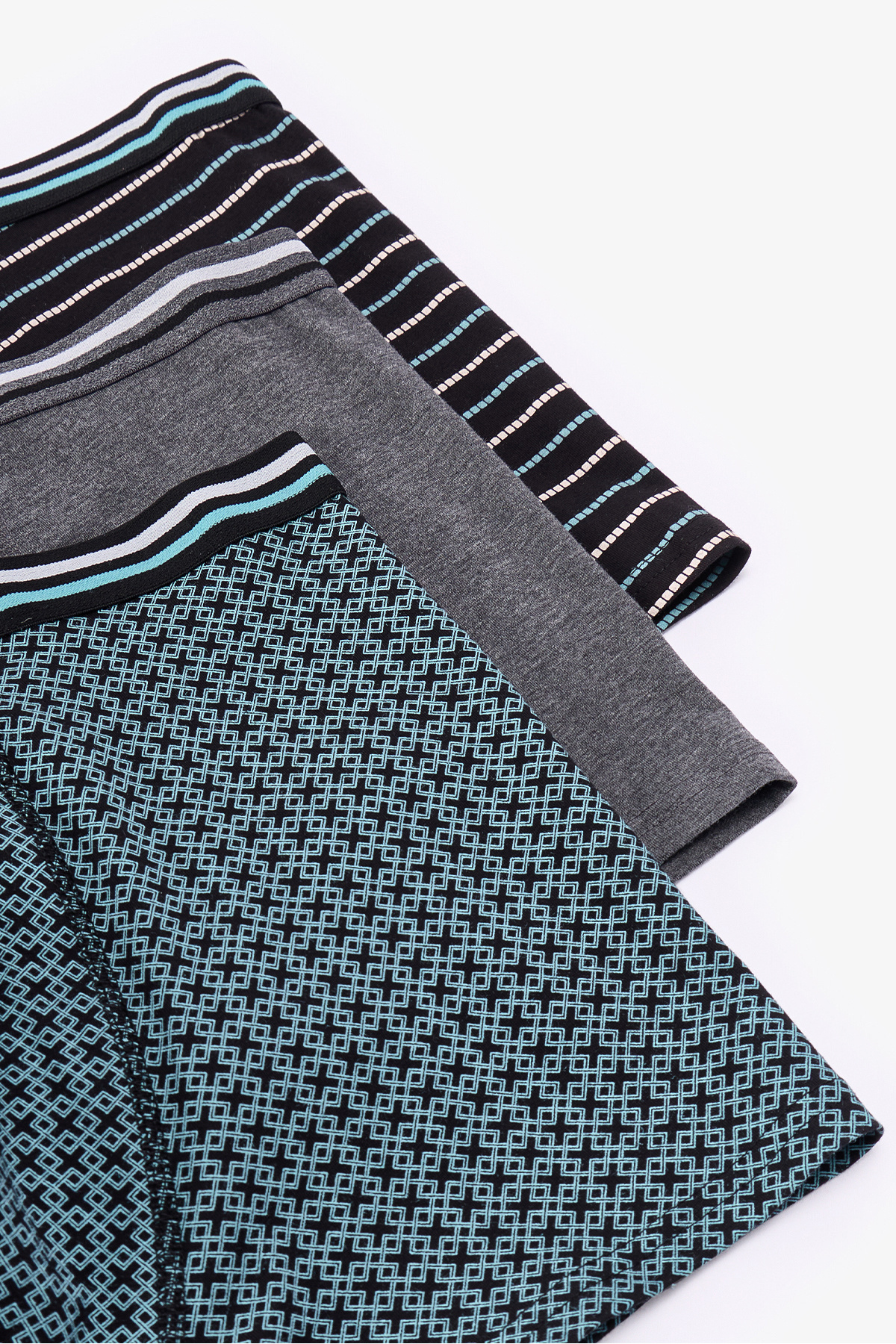 Penti Erkek Yeşil Line Geometrik Desenli 3'lü Boxer görsel 5