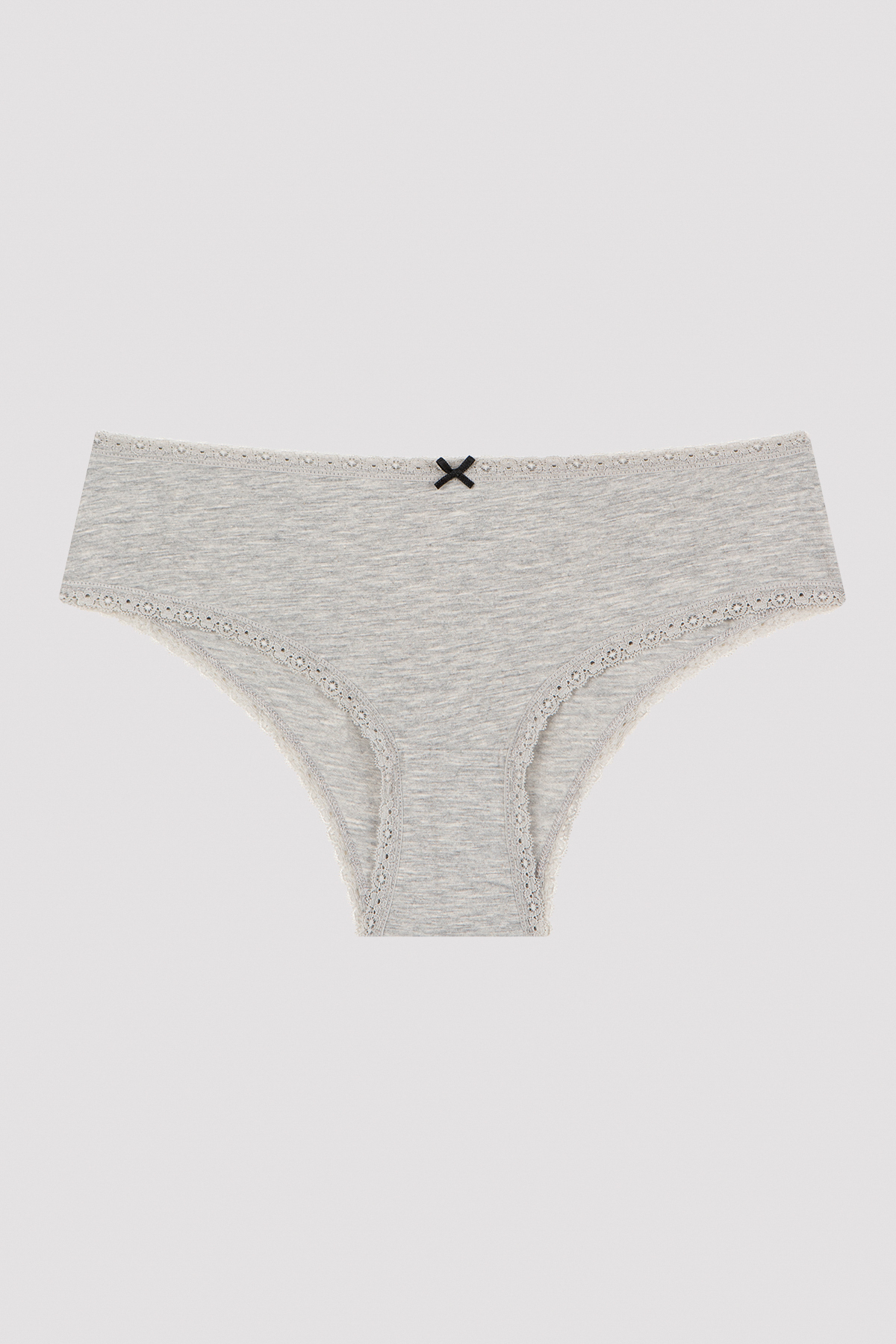 Penti Daily Lace 3'lü Pamuklu Gri Hipster Külot görsel 3